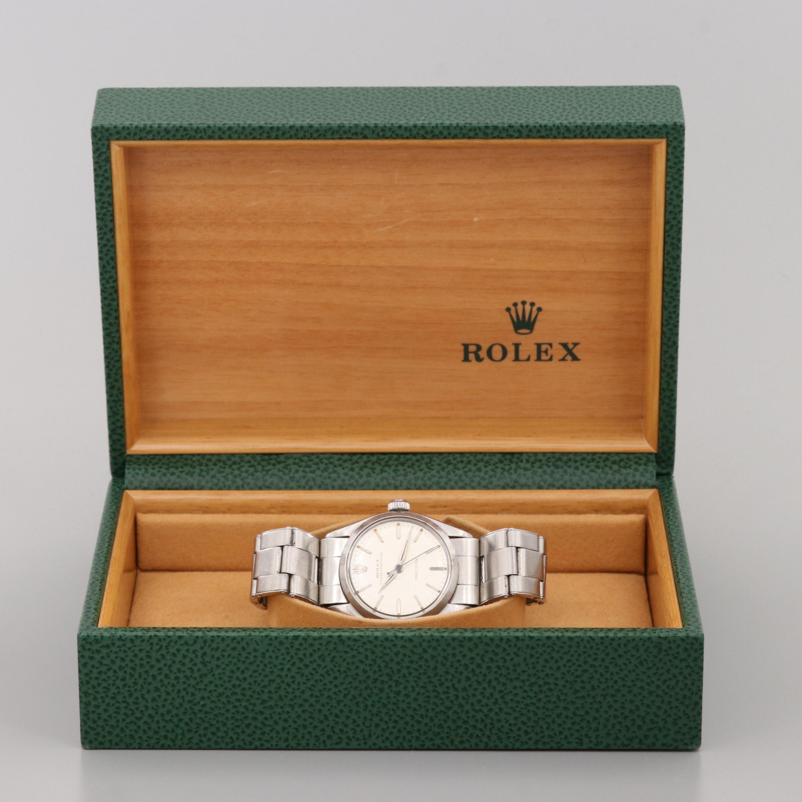 Vintage Rolex Oyster Speed King Stainless Steel Stem Wind Watch, 1958