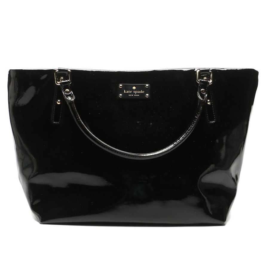 Kate Spade New York Jackson Square Sophie Black Patent Leather Tote Bag