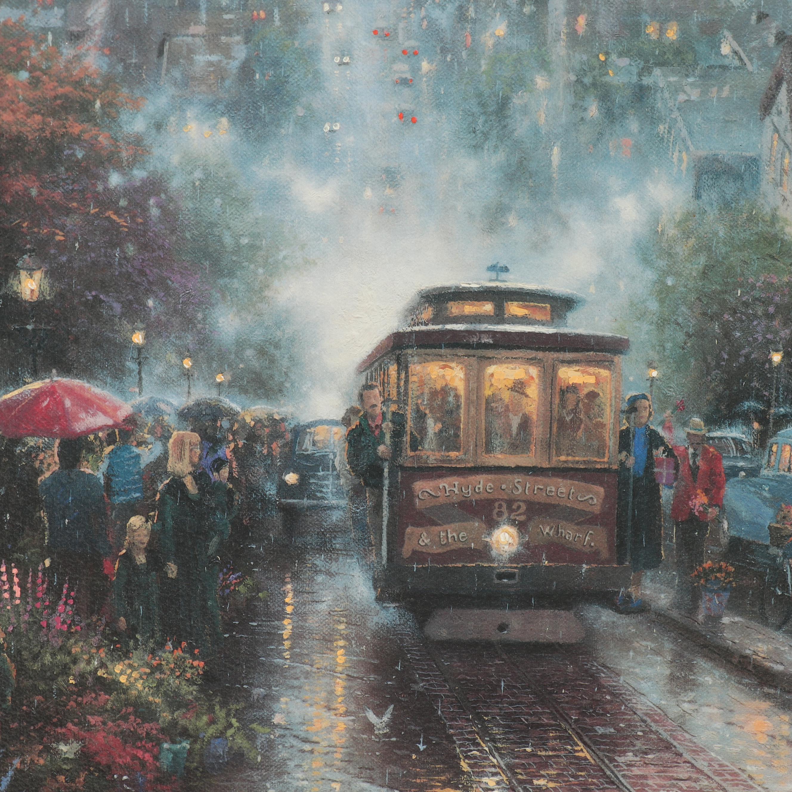Thomas Kinkade Offset Lithograph "Hyde Street and the Bay, San Francisco"