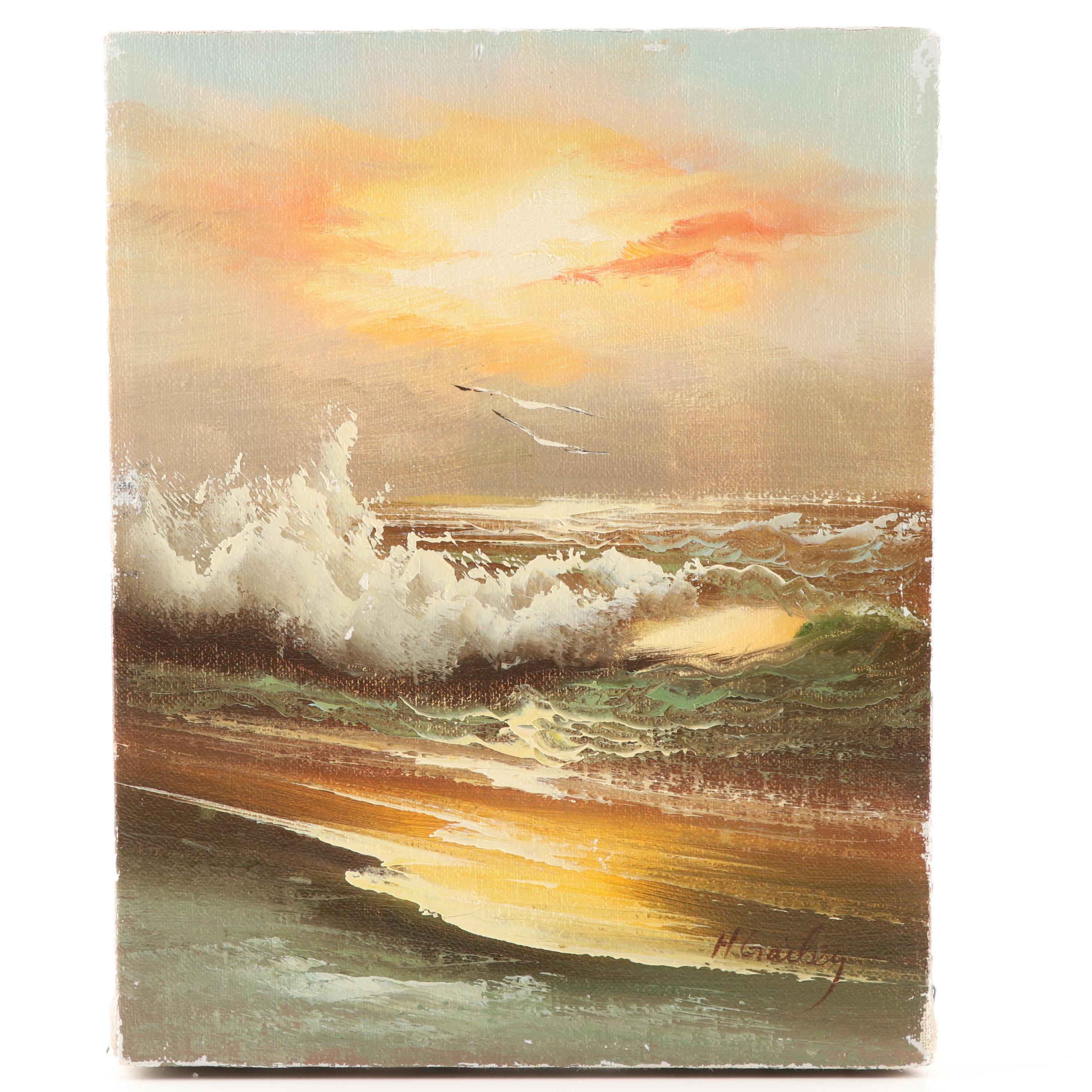 Gregorio and M. Gailey Seascape Oil Paintings