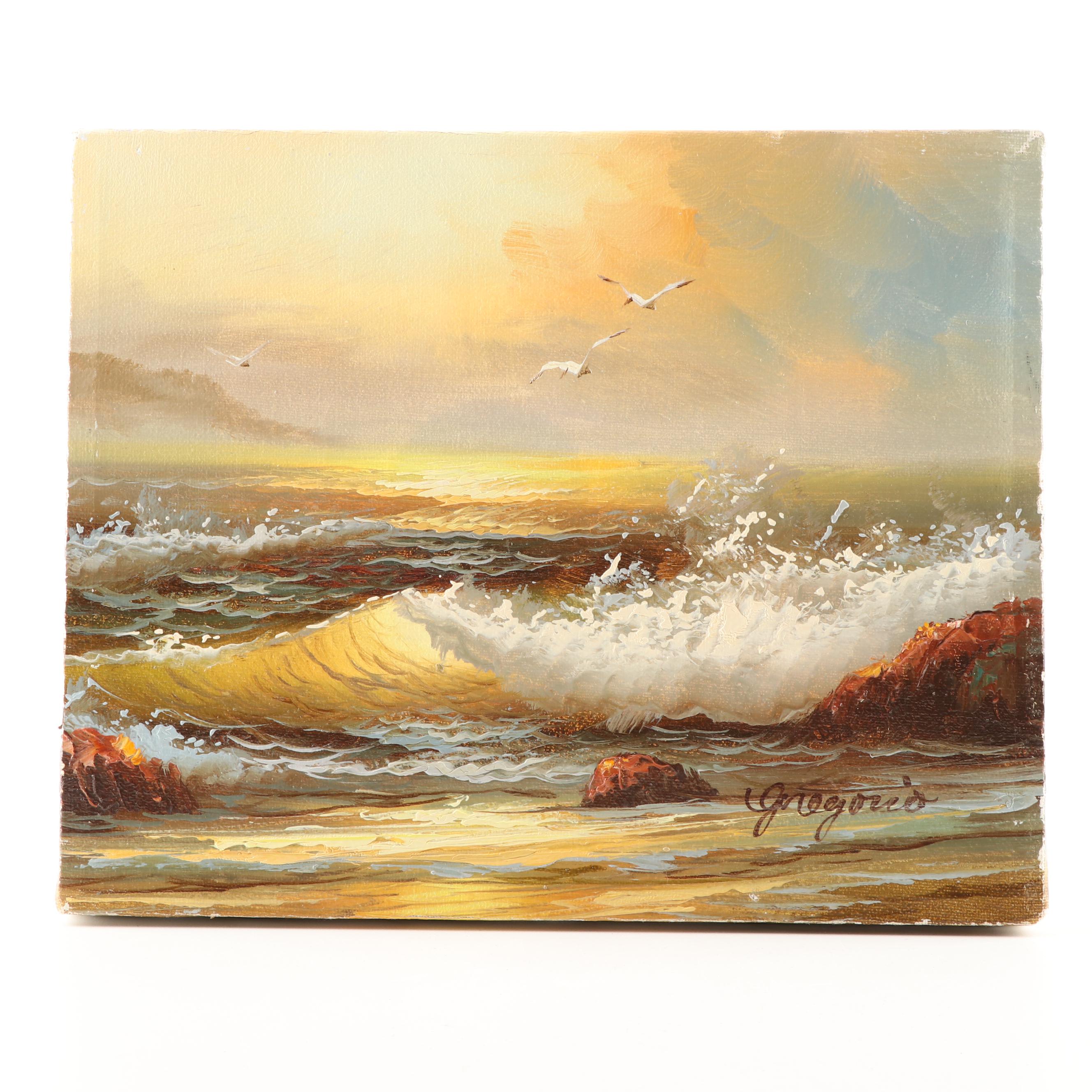 Gregorio and M. Gailey Seascape Oil Paintings