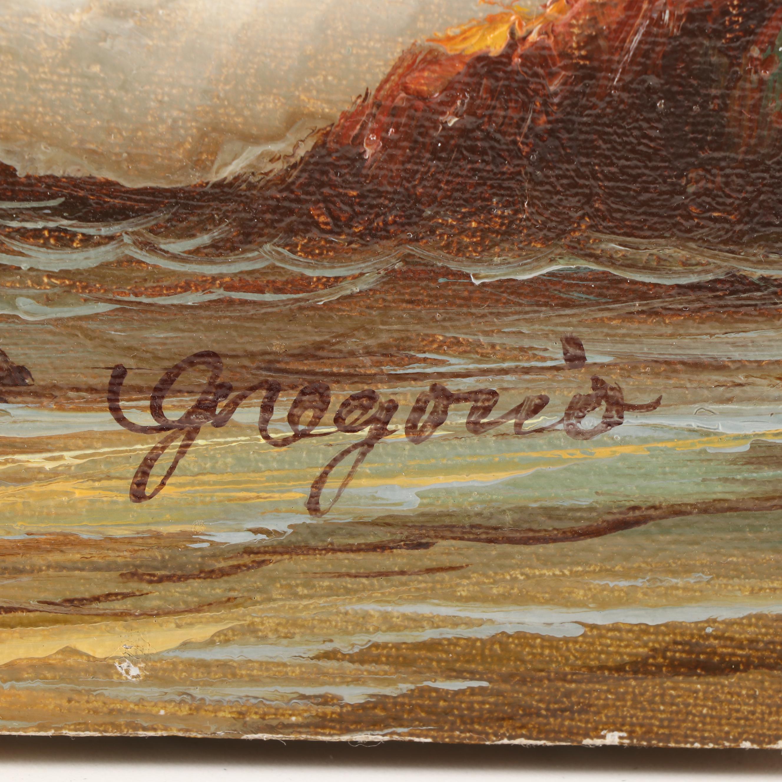 Gregorio and M. Gailey Seascape Oil Paintings