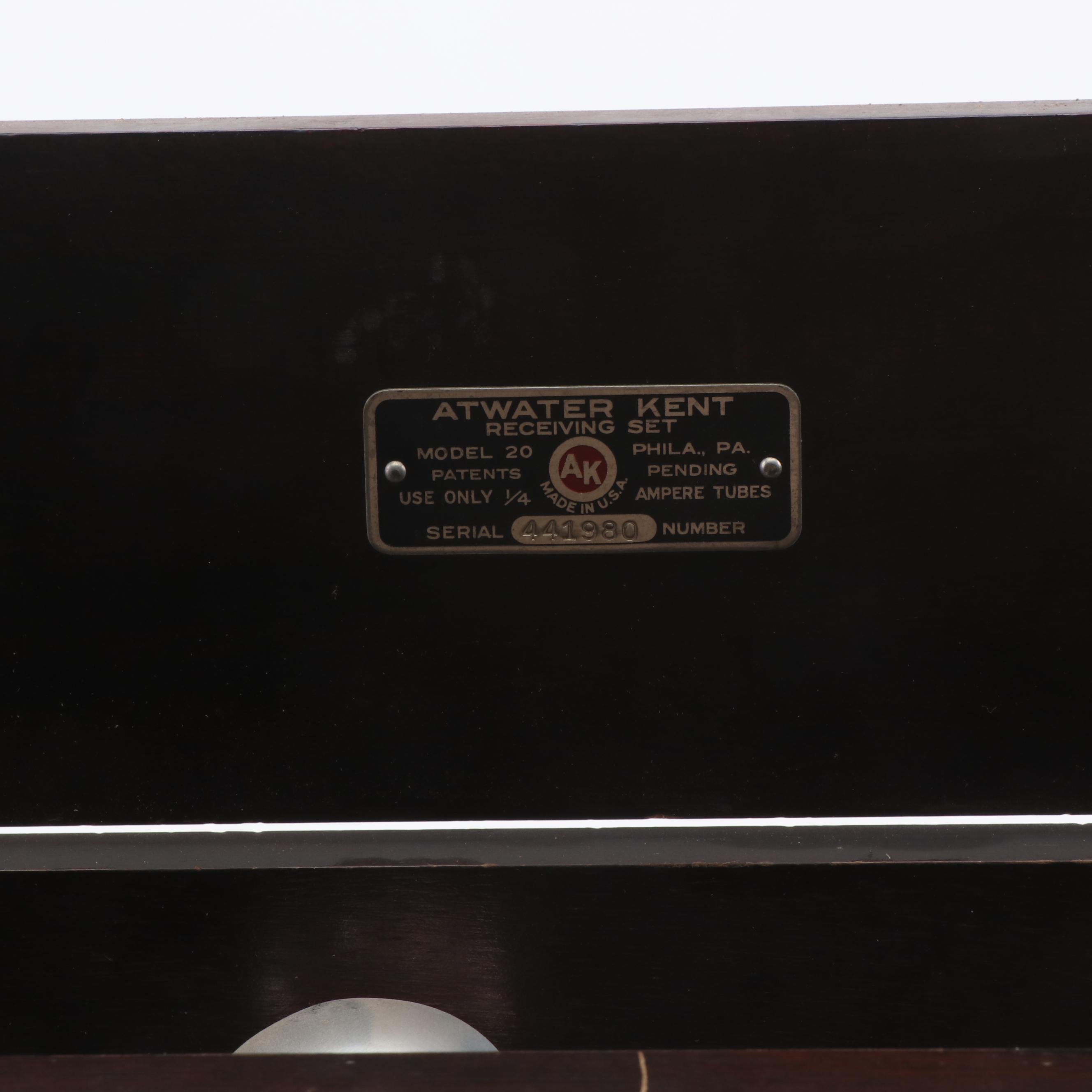 Atwater Kent Model 20 Compact Radio, 1926