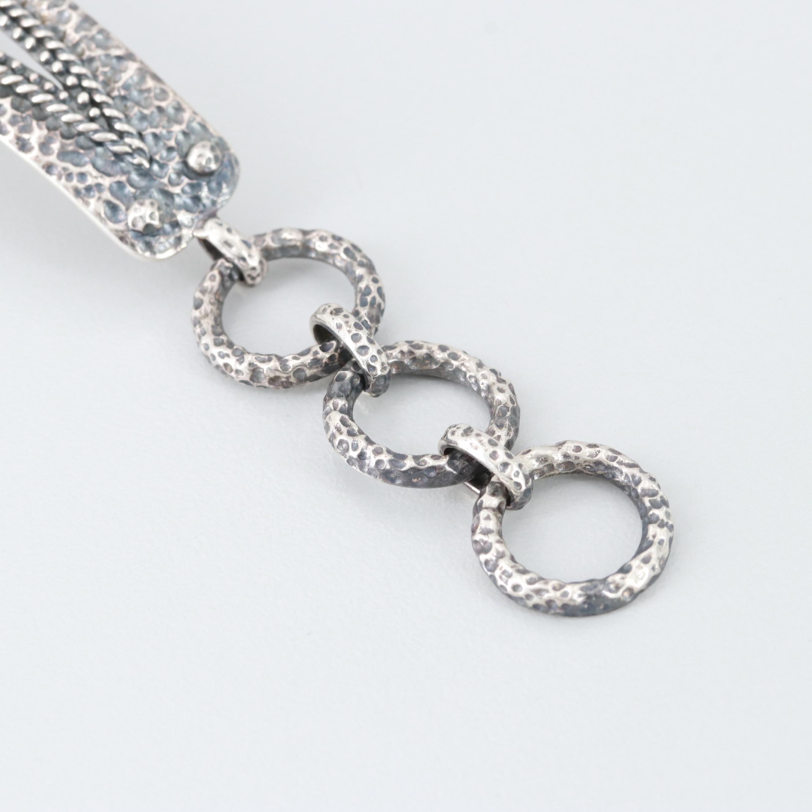 Sterling Silver Turquoise and Spiny Oyster Aggregate Adjustable Bracelet