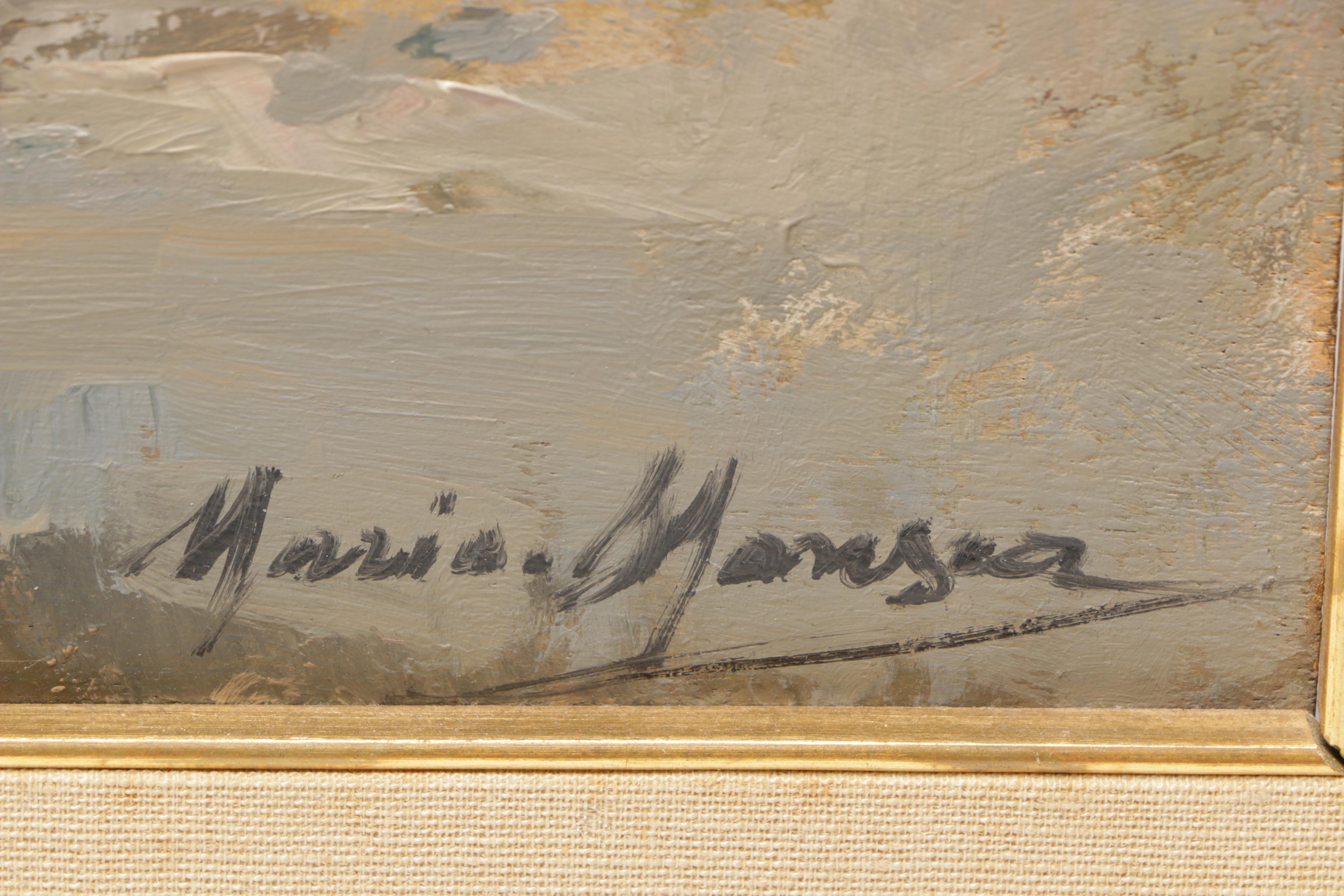 Mario Maresca Oil Painting of Street Scene