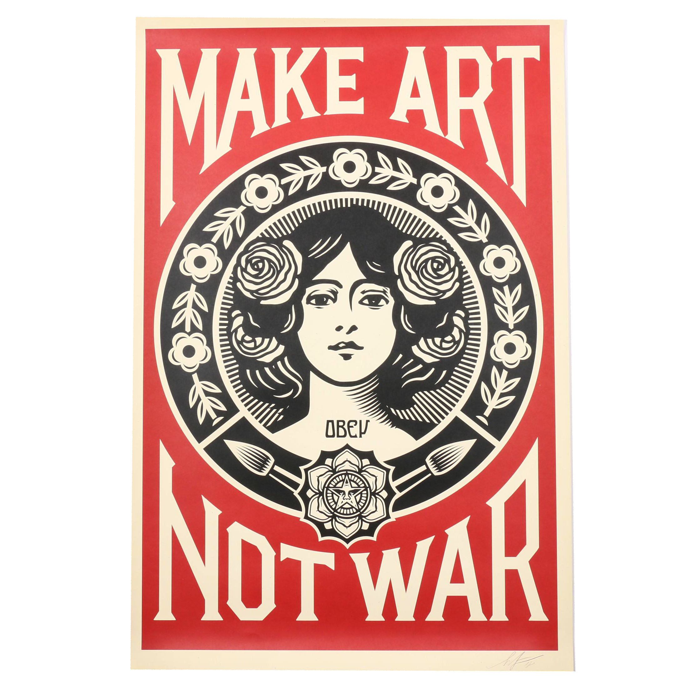Shepard Fairey Offset Print "Make Art Not War"