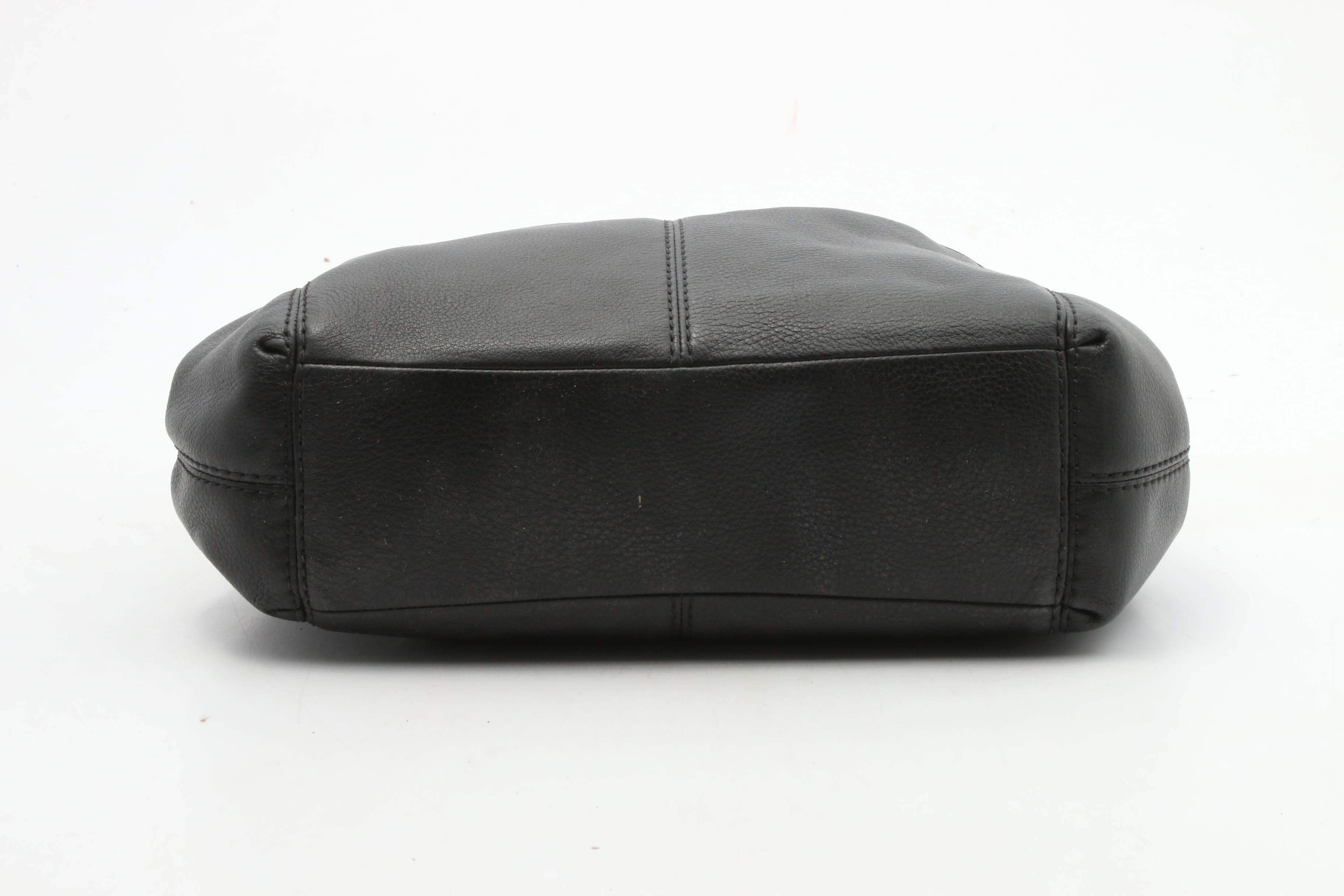 Coach Small Lexy Black Pebbled Leather Shoulder Bag with Crossbody Strap