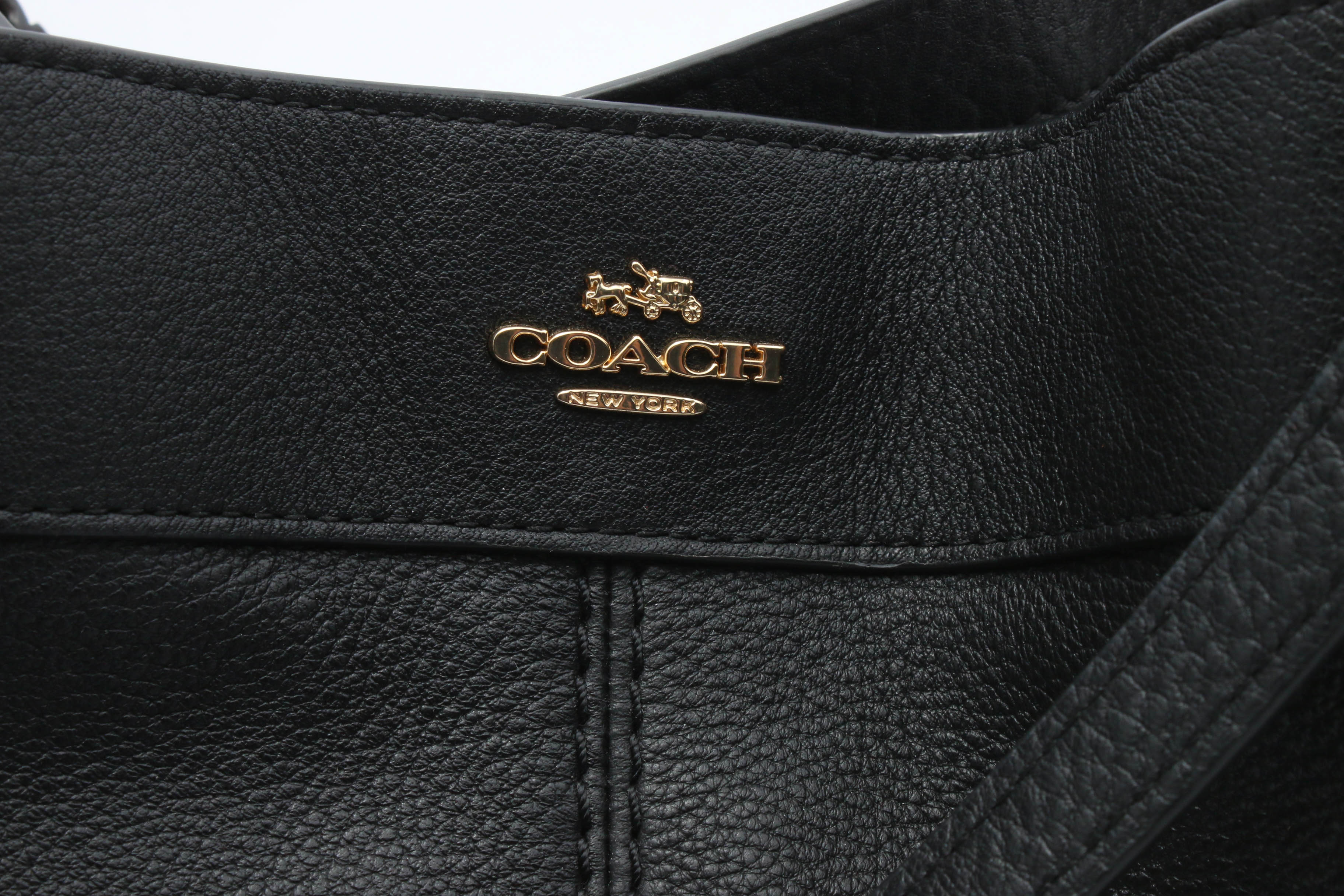 Coach Small Lexy Black Pebbled Leather Shoulder Bag with Crossbody Strap