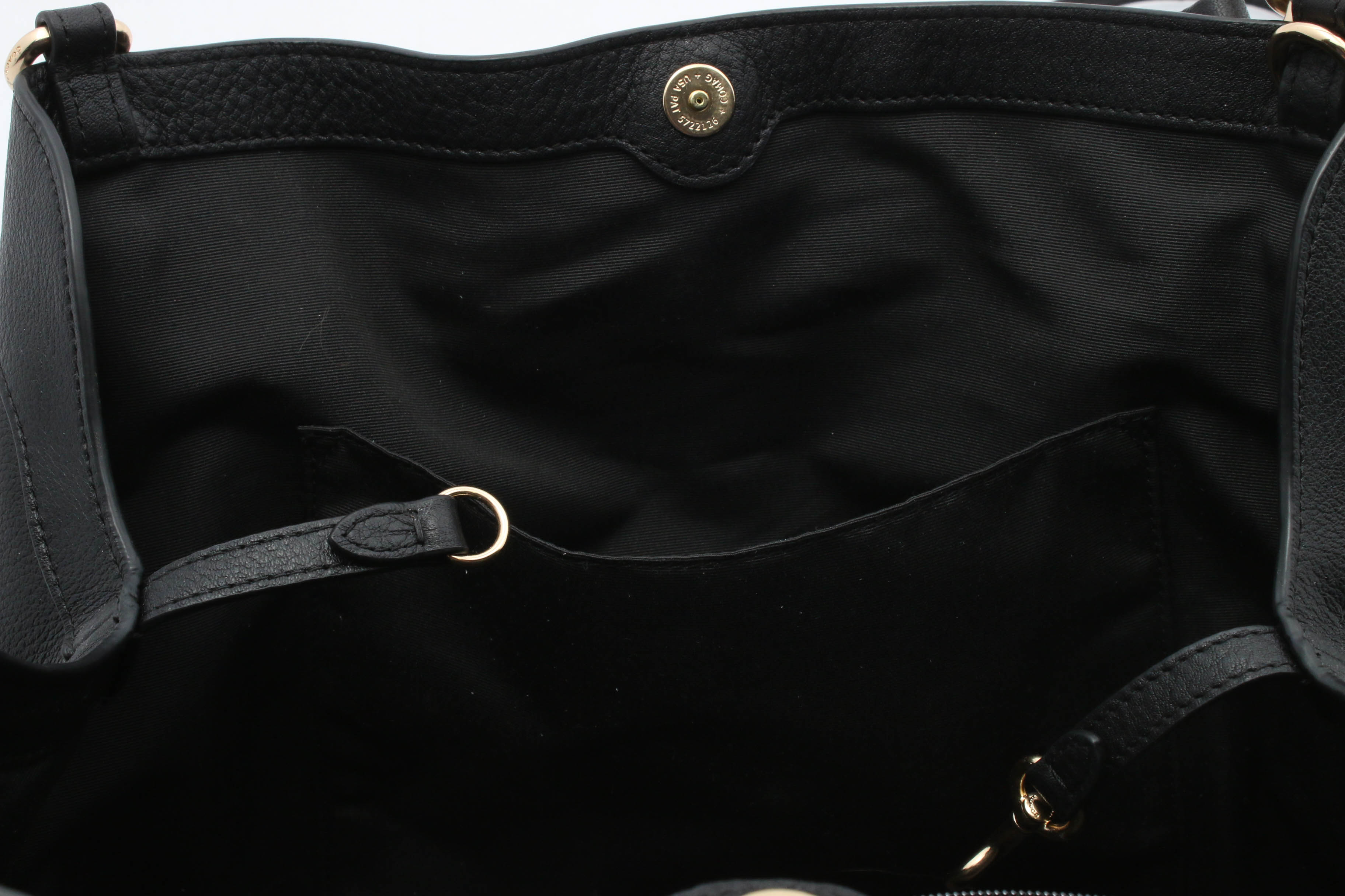 Coach Small Lexy Black Pebbled Leather Shoulder Bag with Crossbody Strap