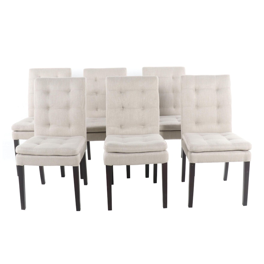 Contemporary Linen Style Side Chairs, 21st Century