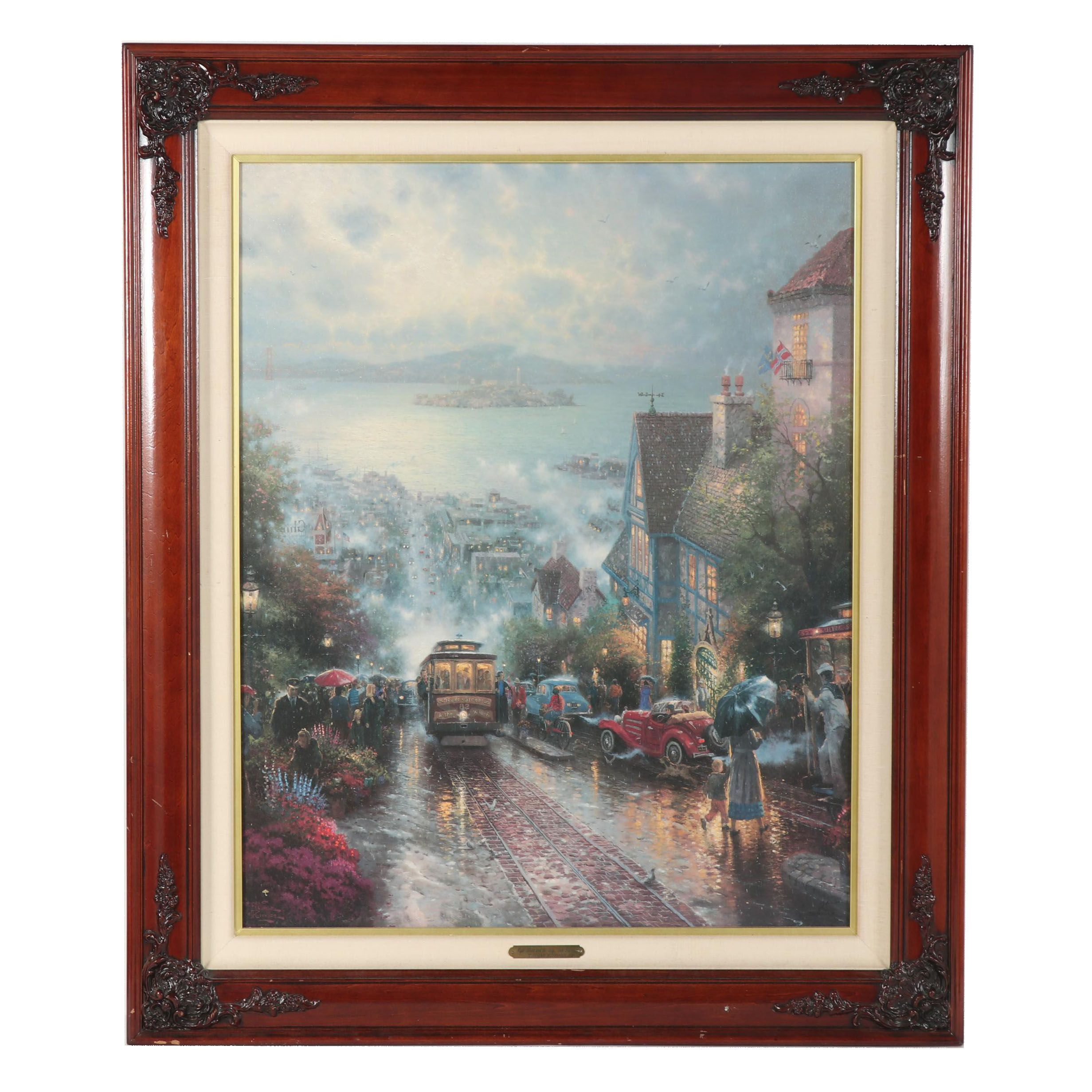 Thomas Kinkade Offset Lithograph "Hyde Street and the Bay, San Francisco"