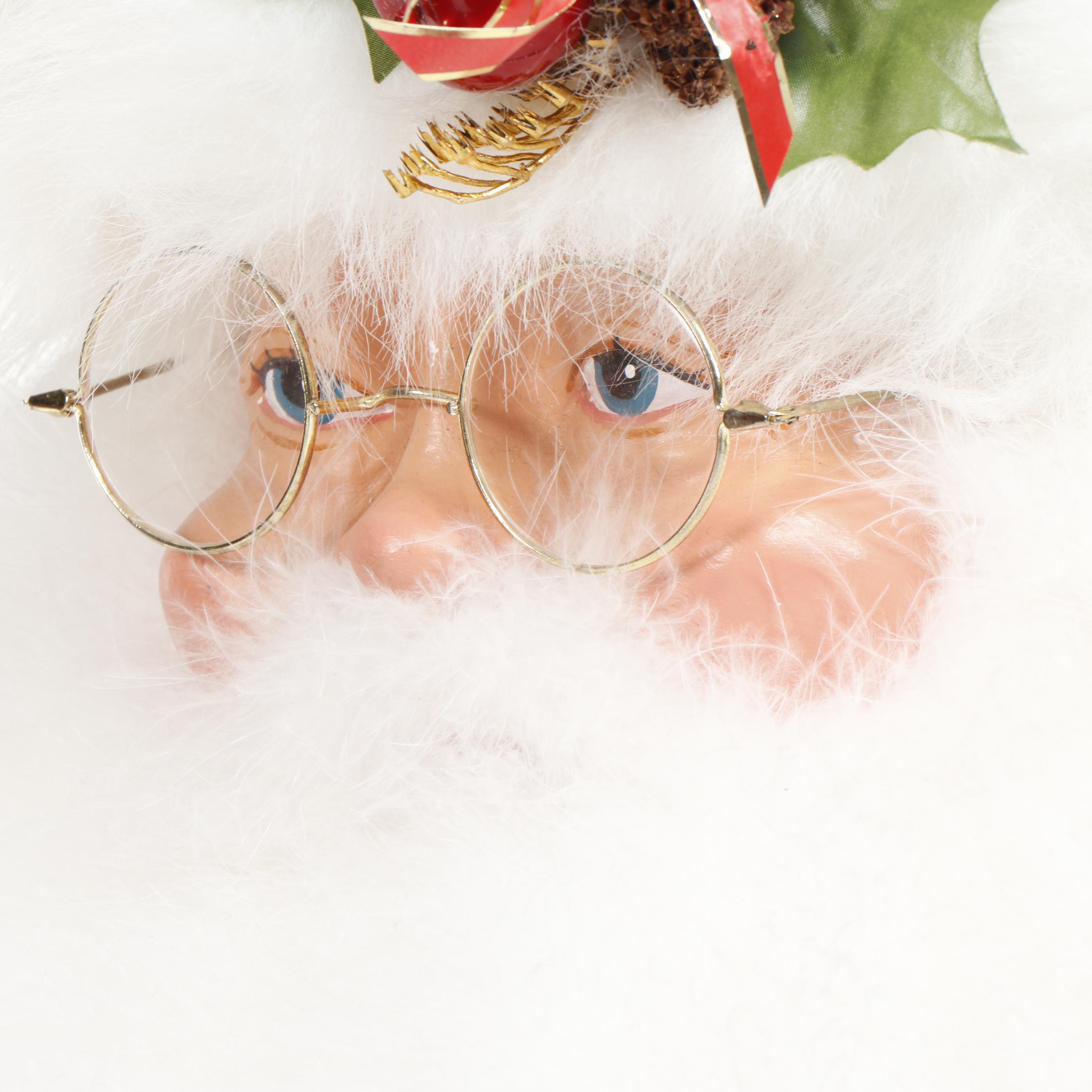 Life Size Stuffed Sitting Santa Decoration with Hand-Painted Face