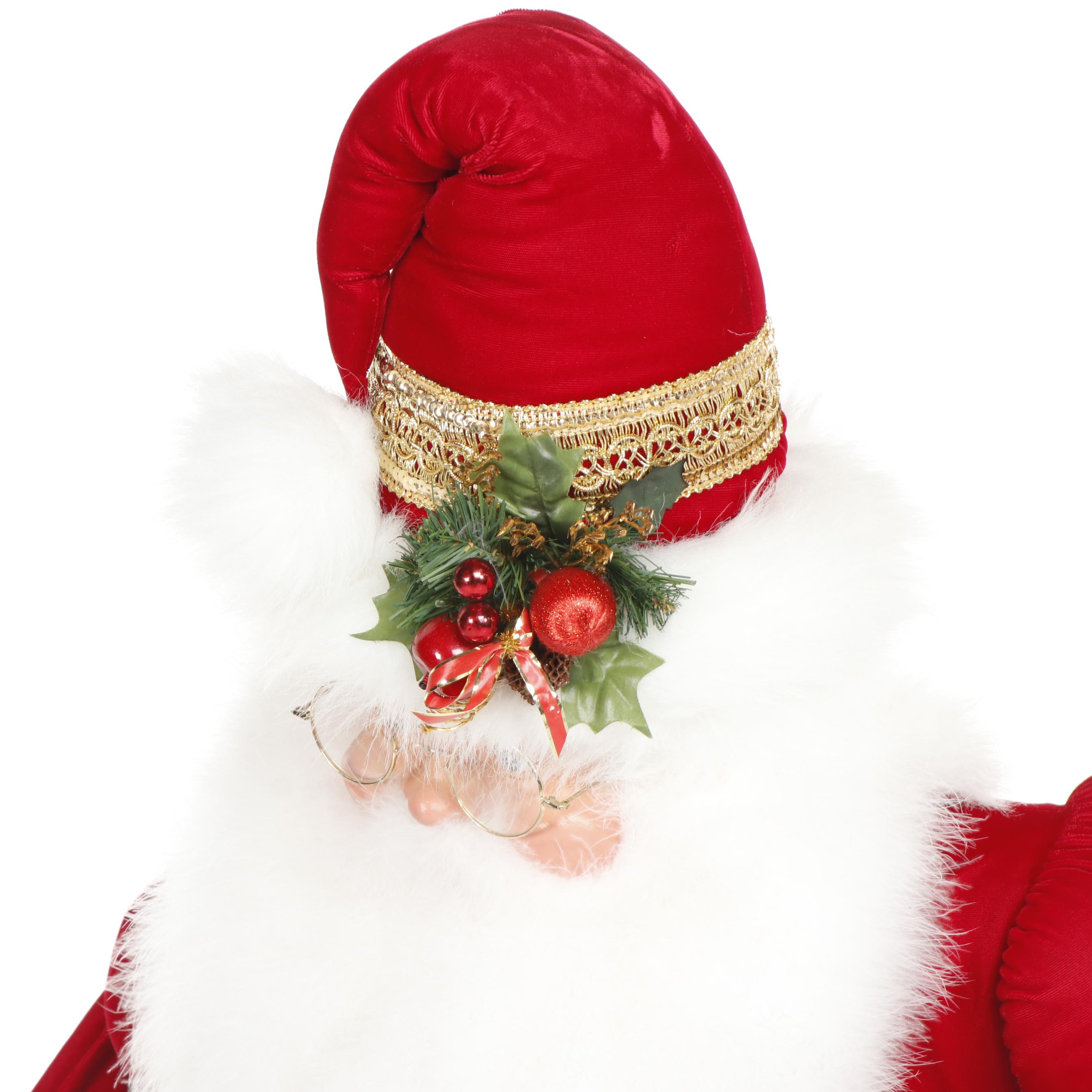 Life Size Stuffed Sitting Santa Decoration with Hand-Painted Face