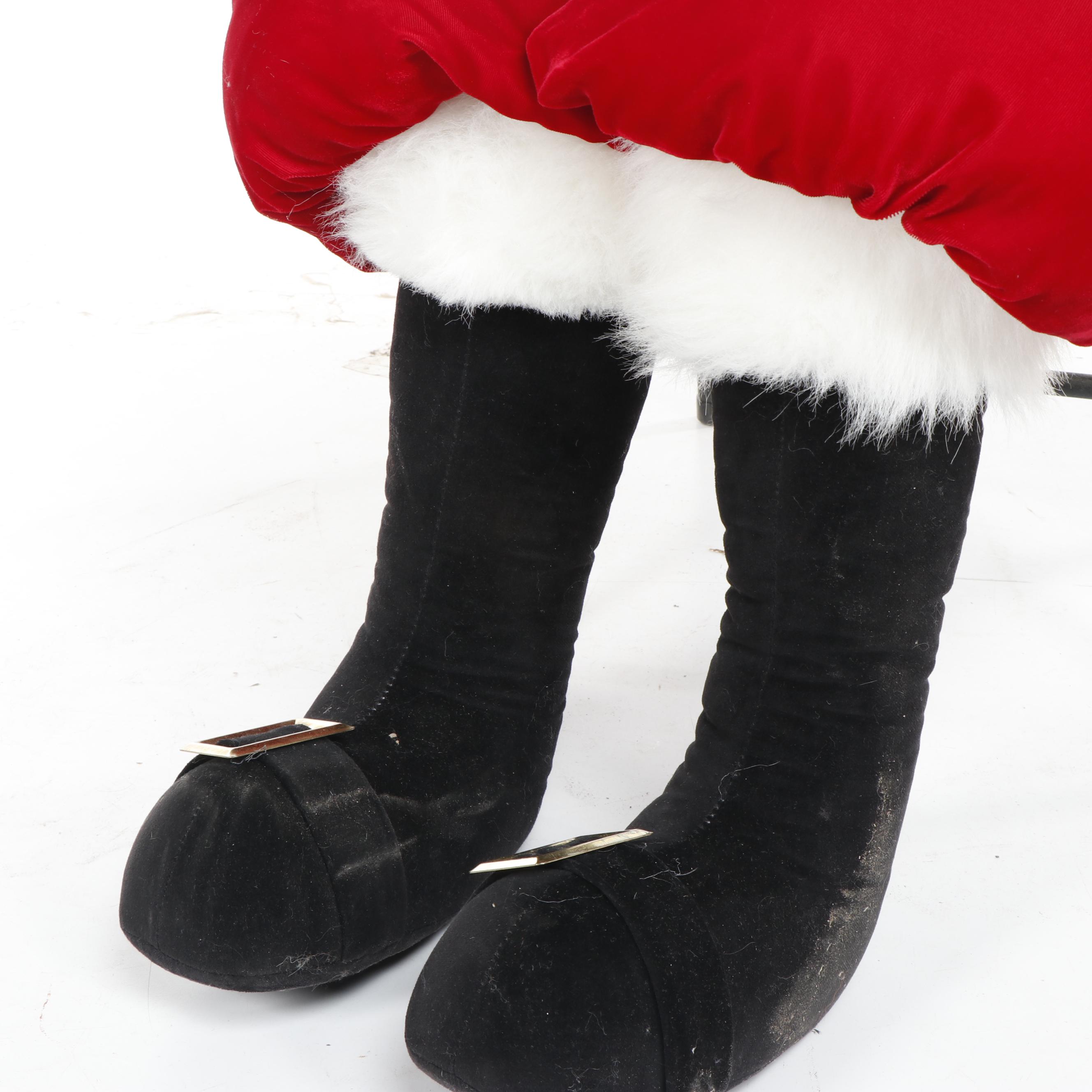 Life Size Stuffed Sitting Santa Decoration with Hand-Painted Face