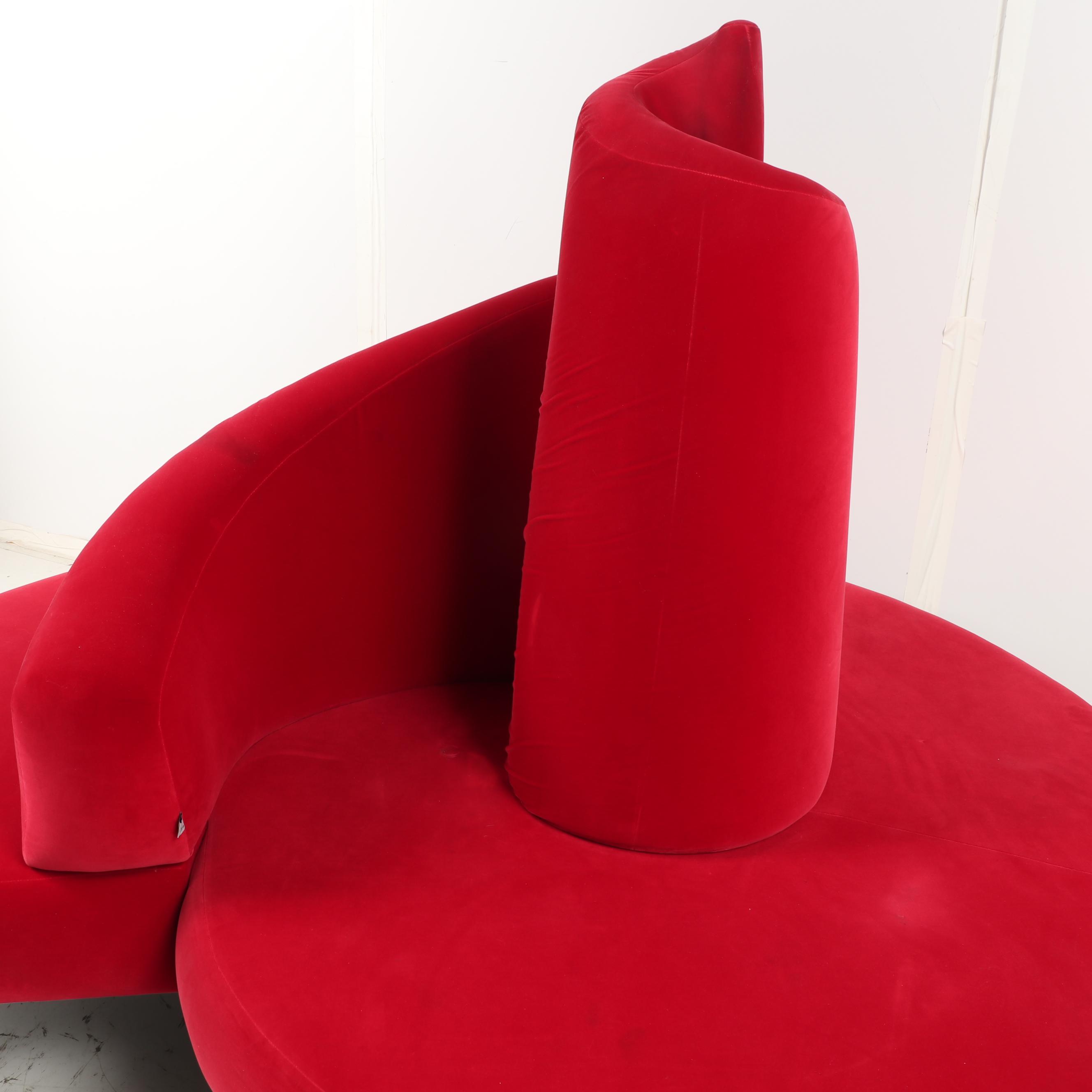 Edra "Tatlin" Sofa by Mario Cananzi and Roberto Semprini in Velvet, 1980s