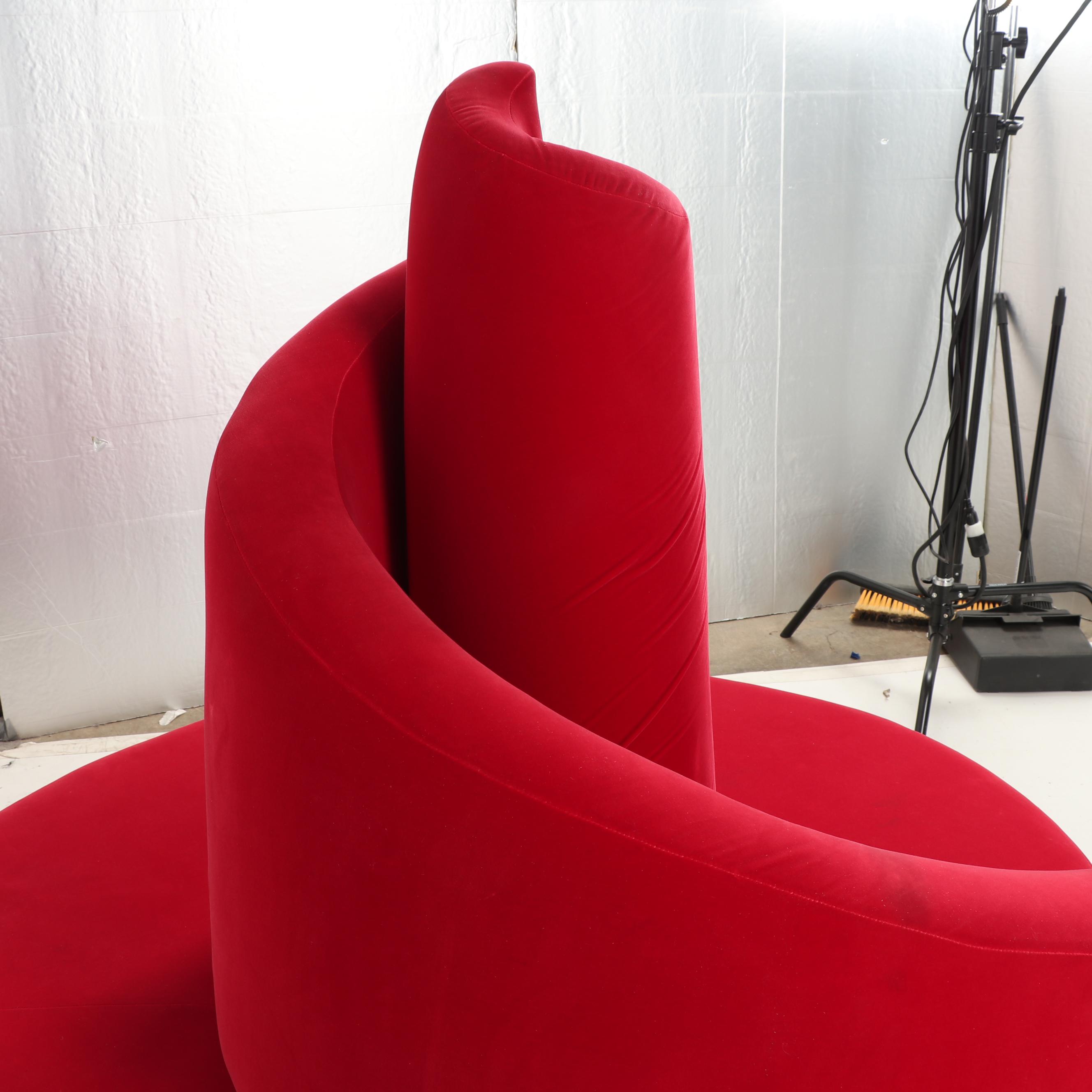 Edra "Tatlin" Sofa by Mario Cananzi and Roberto Semprini in Velvet, 1980s