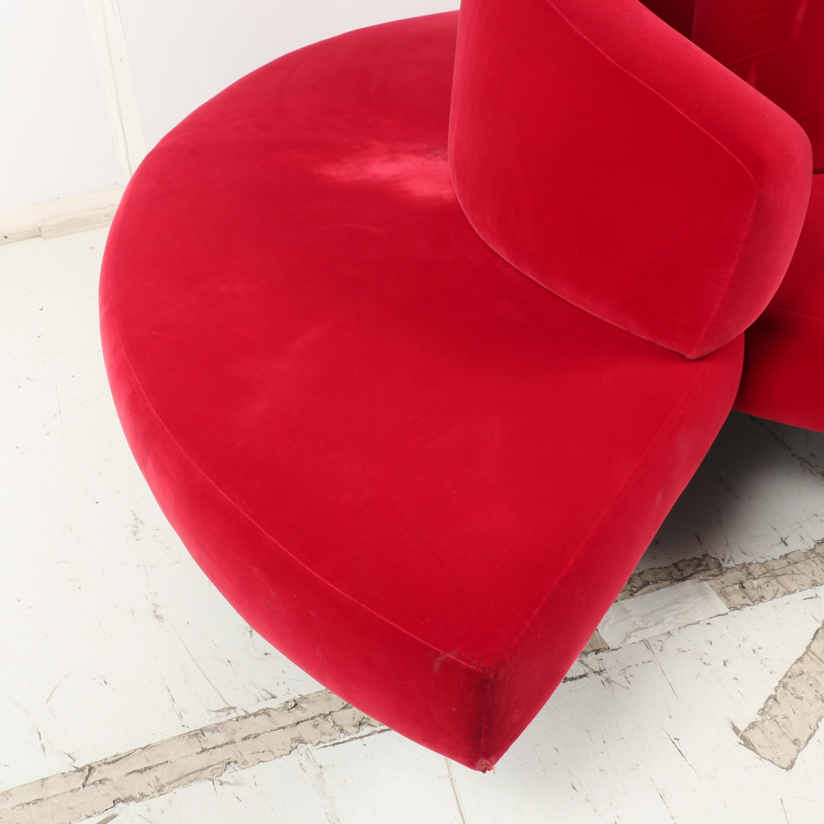 Edra "Tatlin" Sofa by Mario Cananzi and Roberto Semprini in Velvet, 1980s