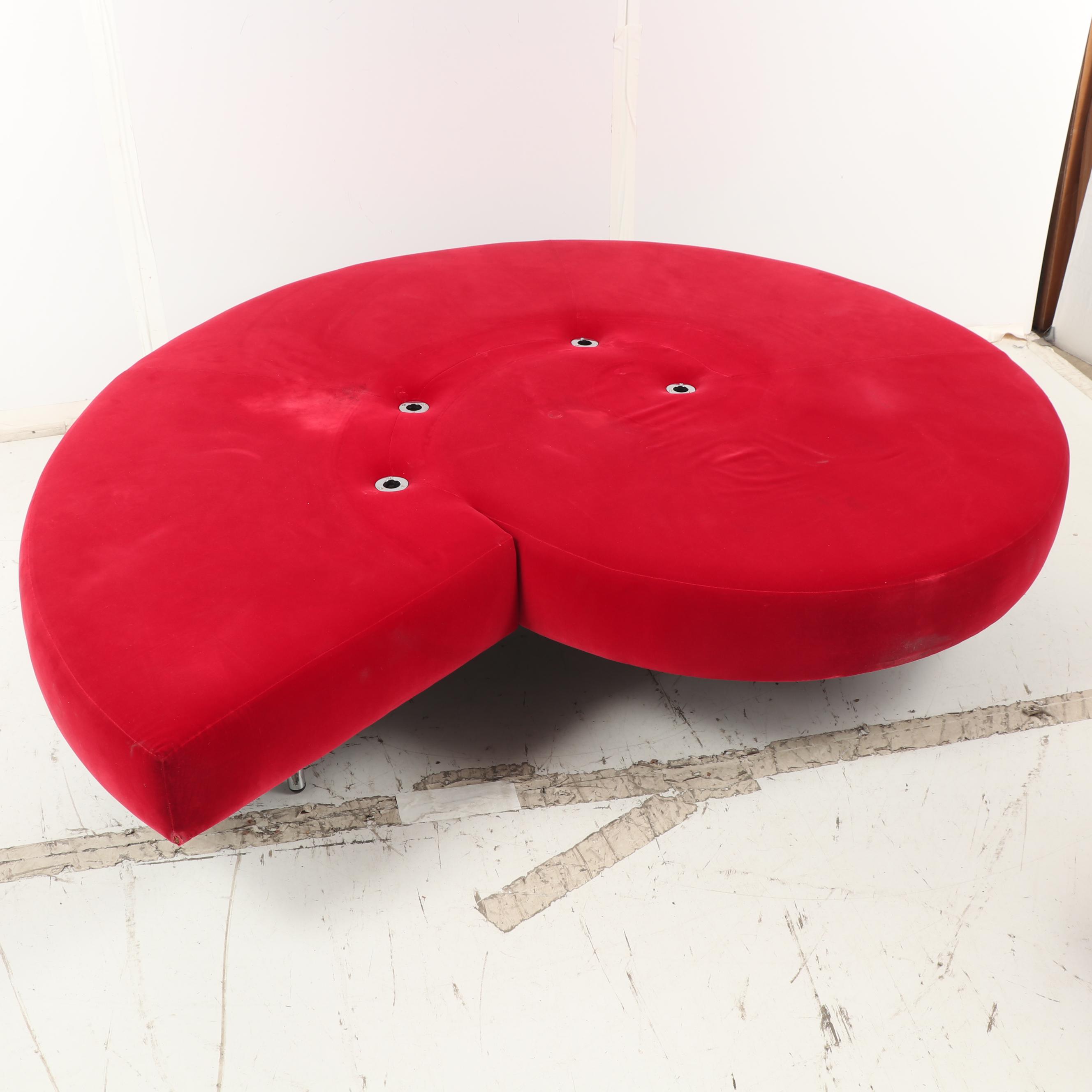 Edra "Tatlin" Sofa by Mario Cananzi and Roberto Semprini in Velvet, 1980s