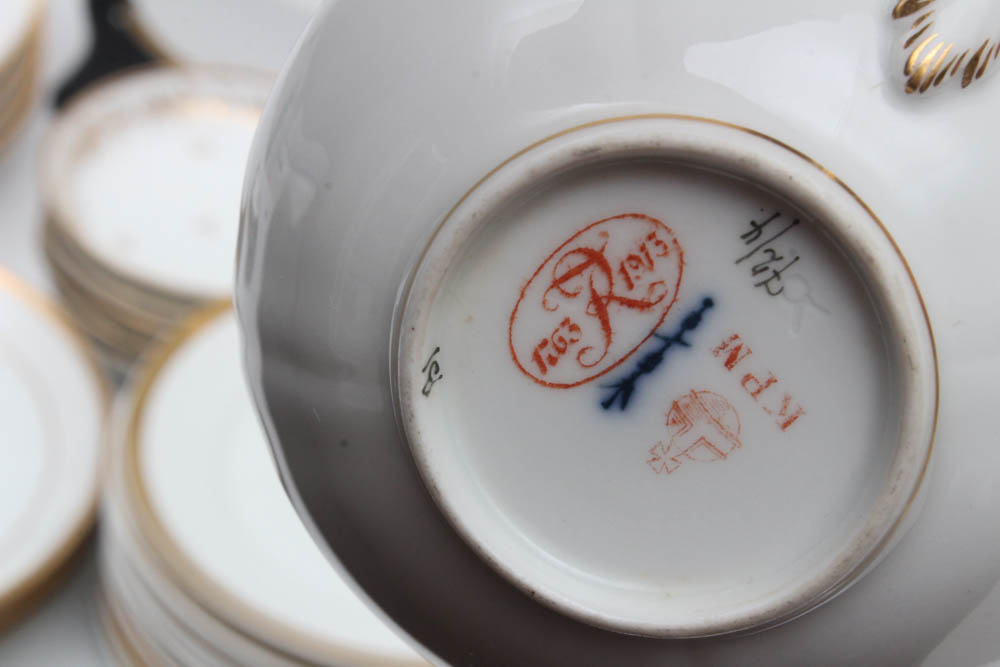 Gilt and White Dinnerware and Serveware Featuring Vista Alegre, Weimar, Haviland