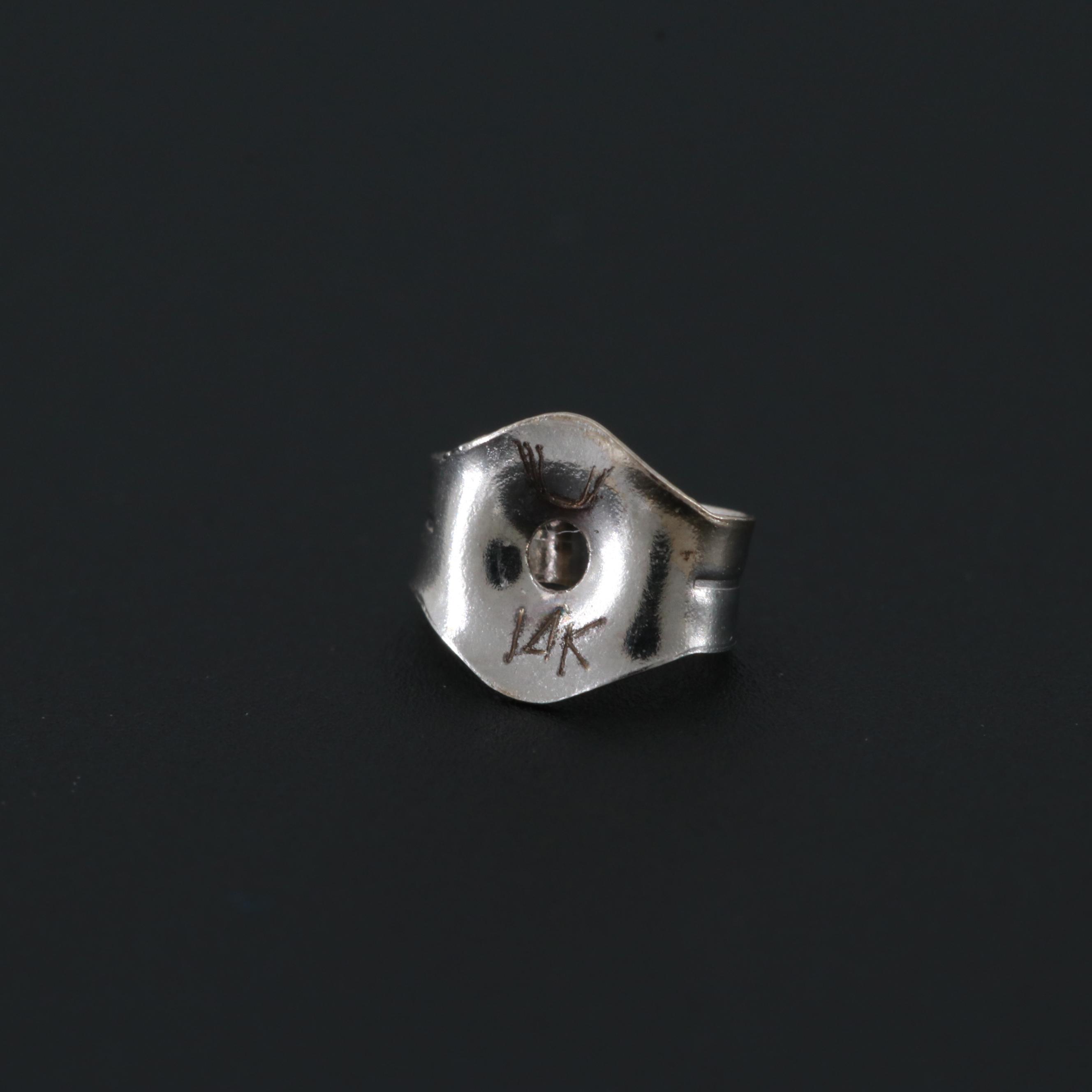 14K White Gold Diamond Stud Earrings