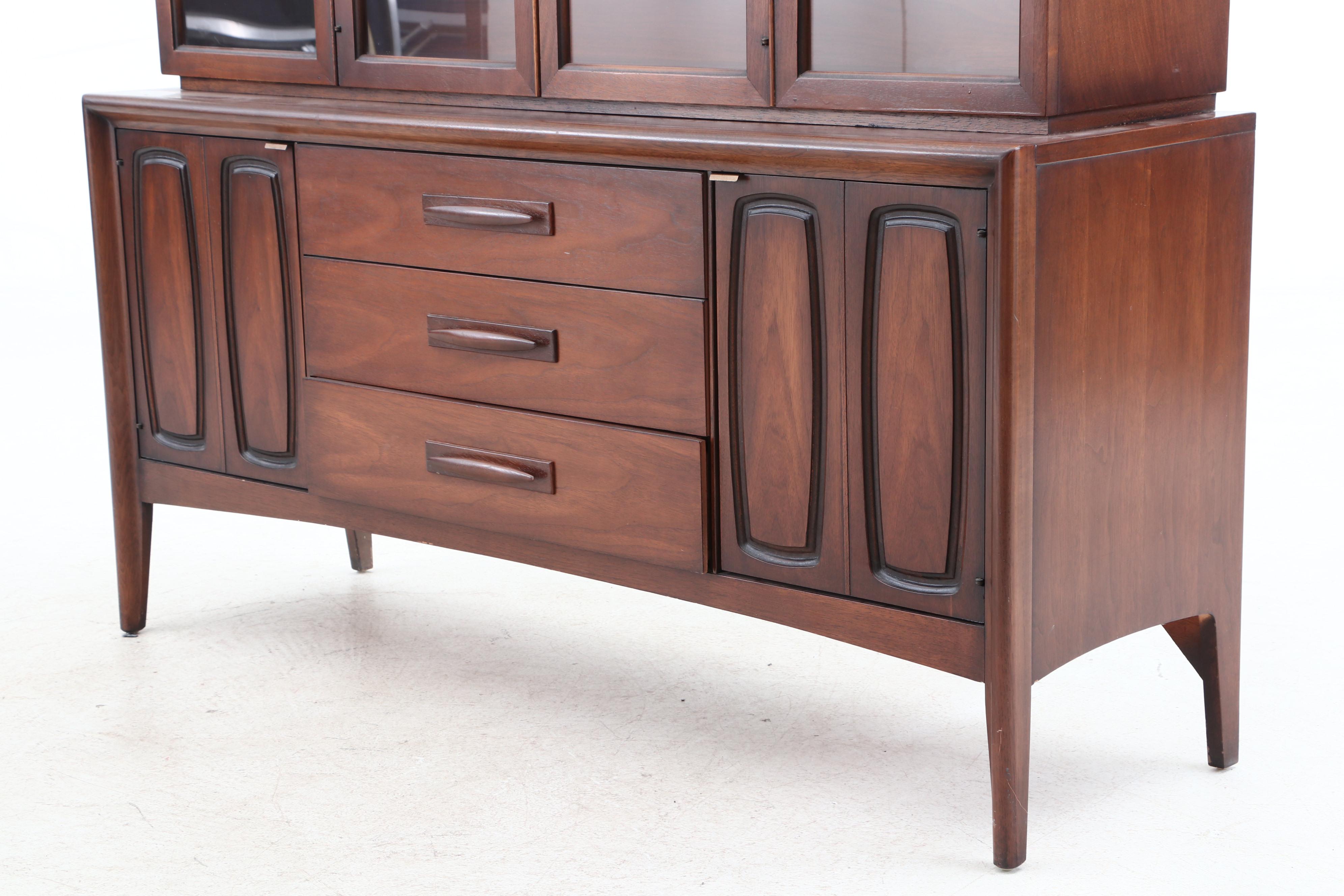 Mid Century Modern Broyhill "Emphasis" Walnut China Cabinet