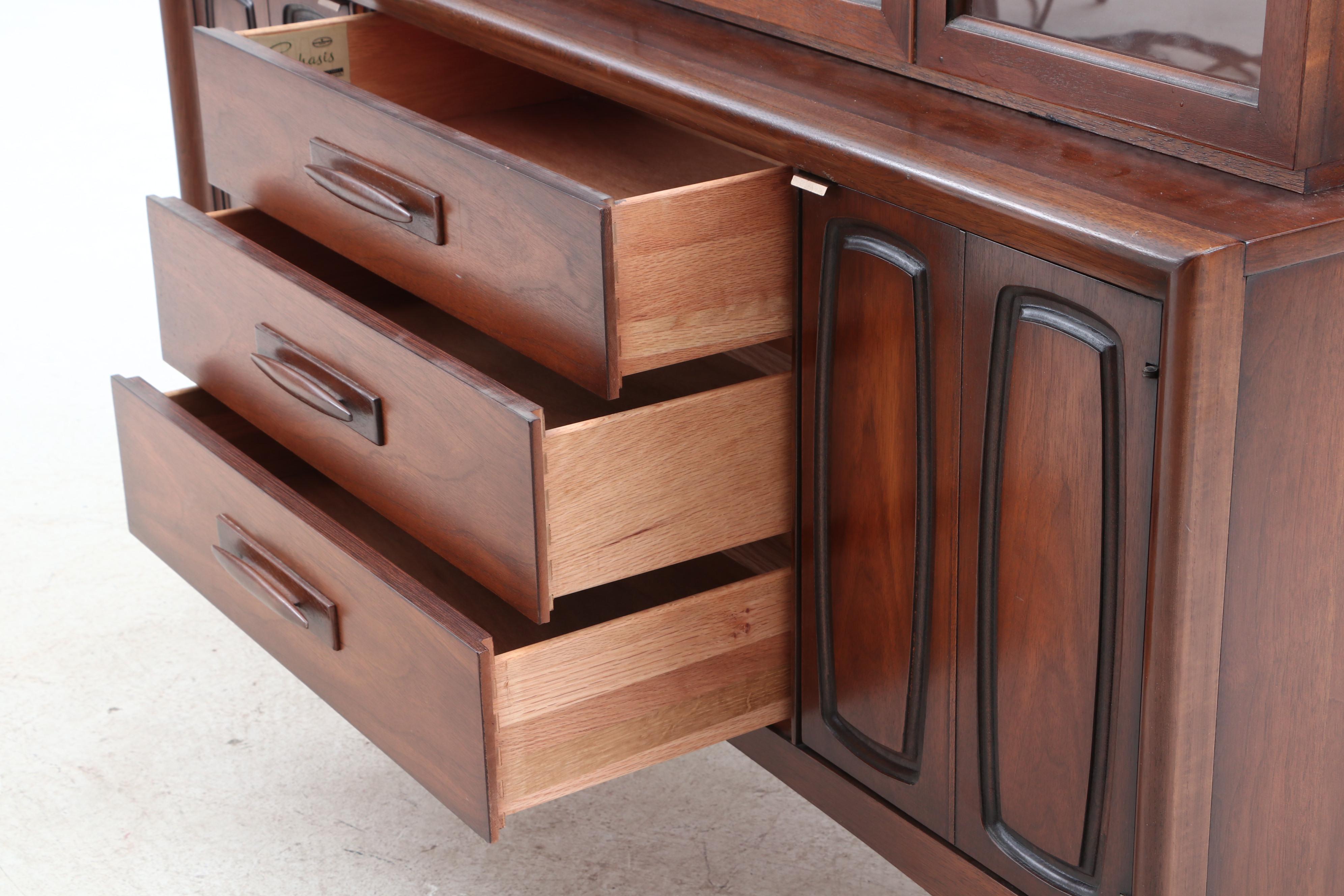 Mid Century Modern Broyhill "Emphasis" Walnut China Cabinet