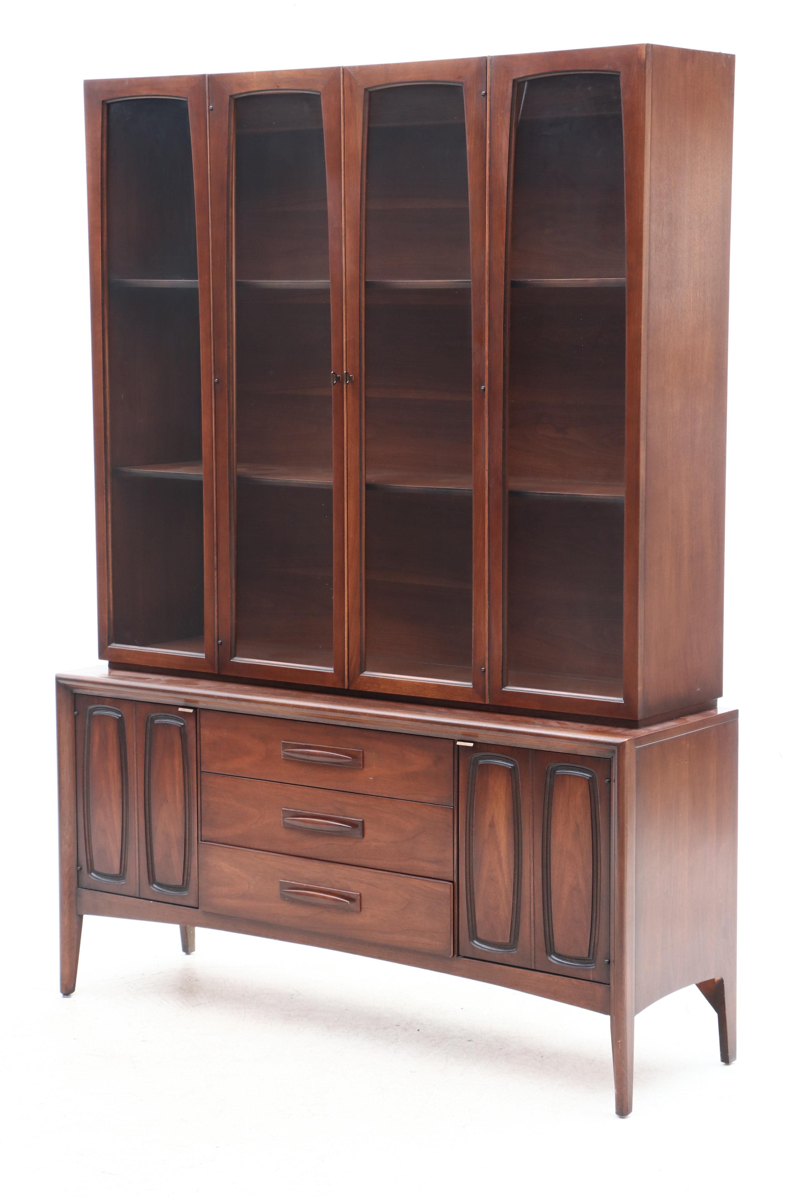Mid Century Modern Broyhill "Emphasis" Walnut China Cabinet