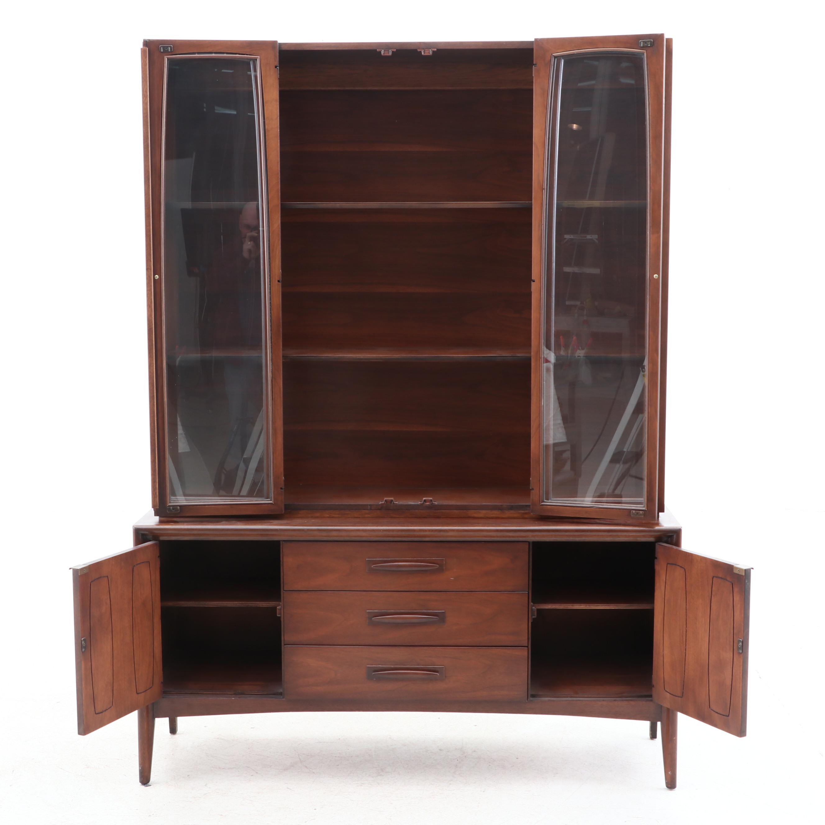 Mid Century Modern Broyhill "Emphasis" Walnut China Cabinet