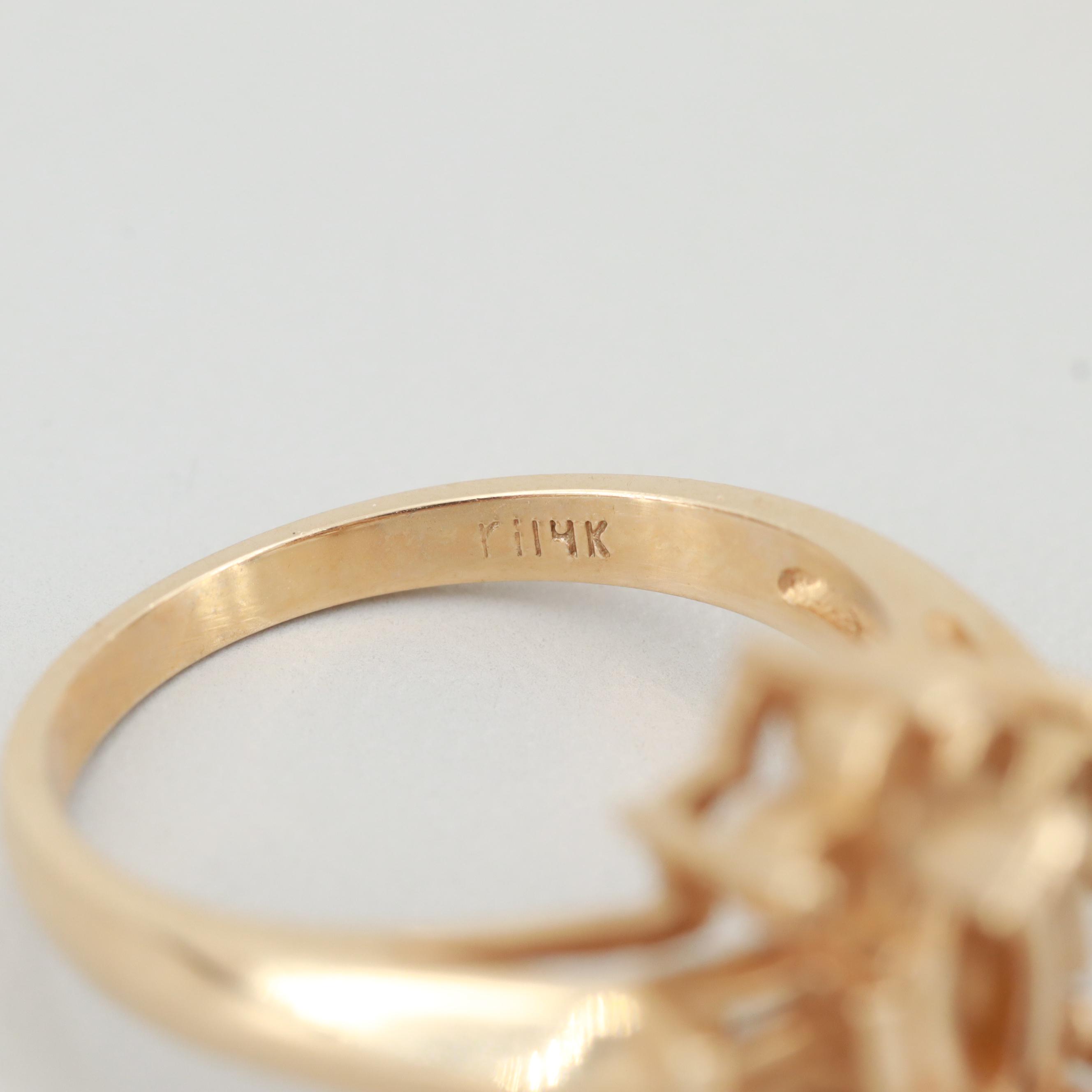 Pair of 14K Yellow Gold Ring Mounts