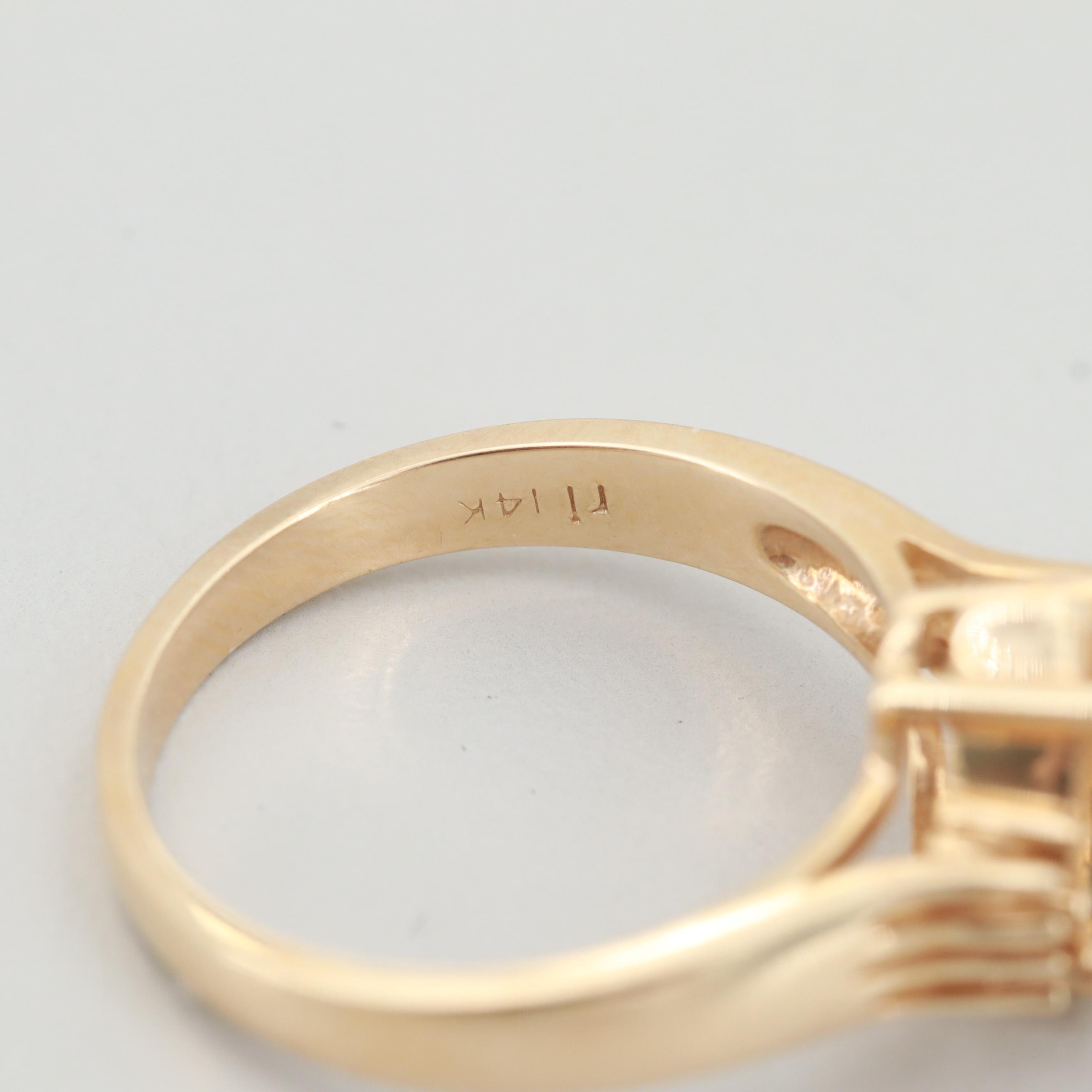 Pair of 14K Yellow Gold Ring Mounts
