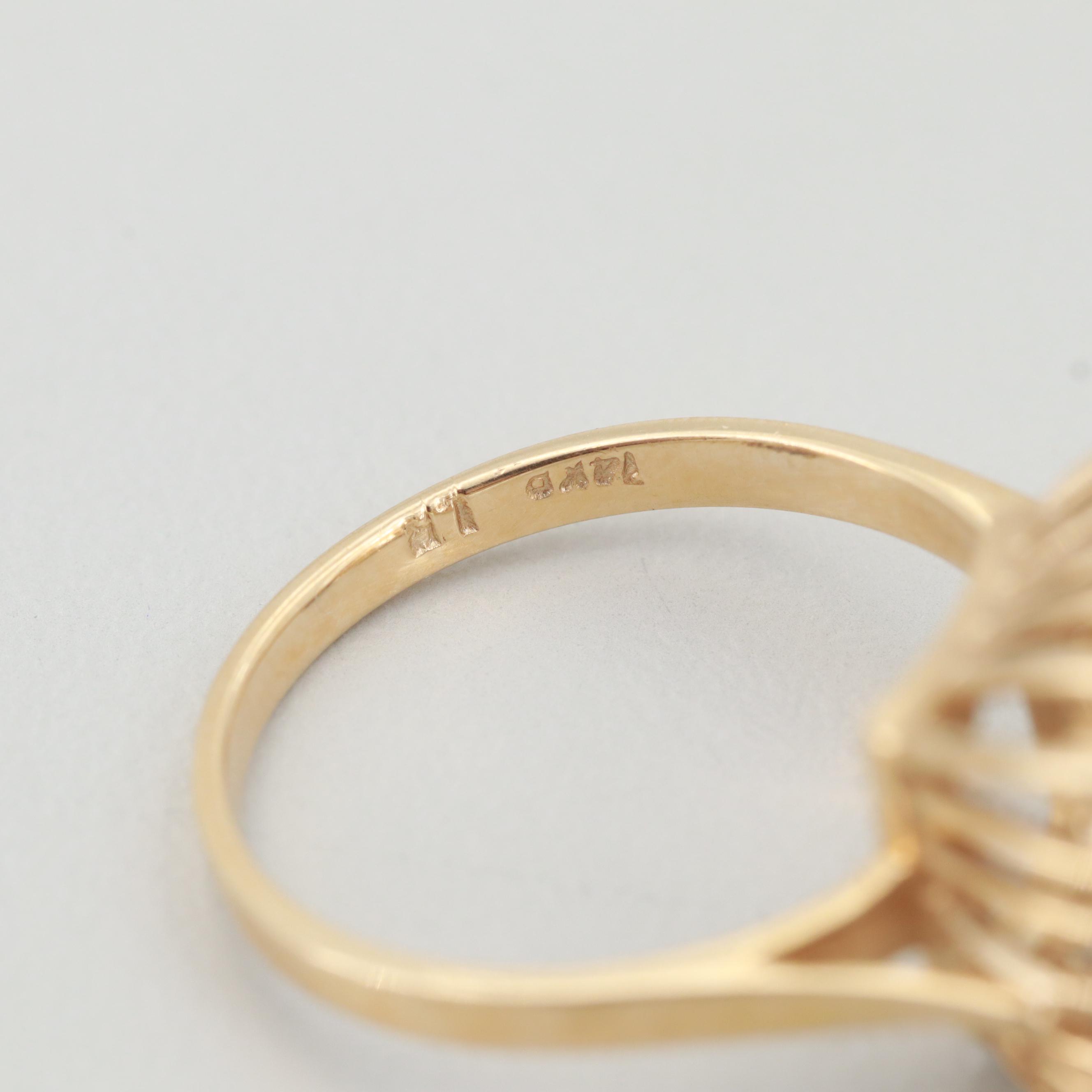 Pair of 14K Yellow Gold Ring Mountings