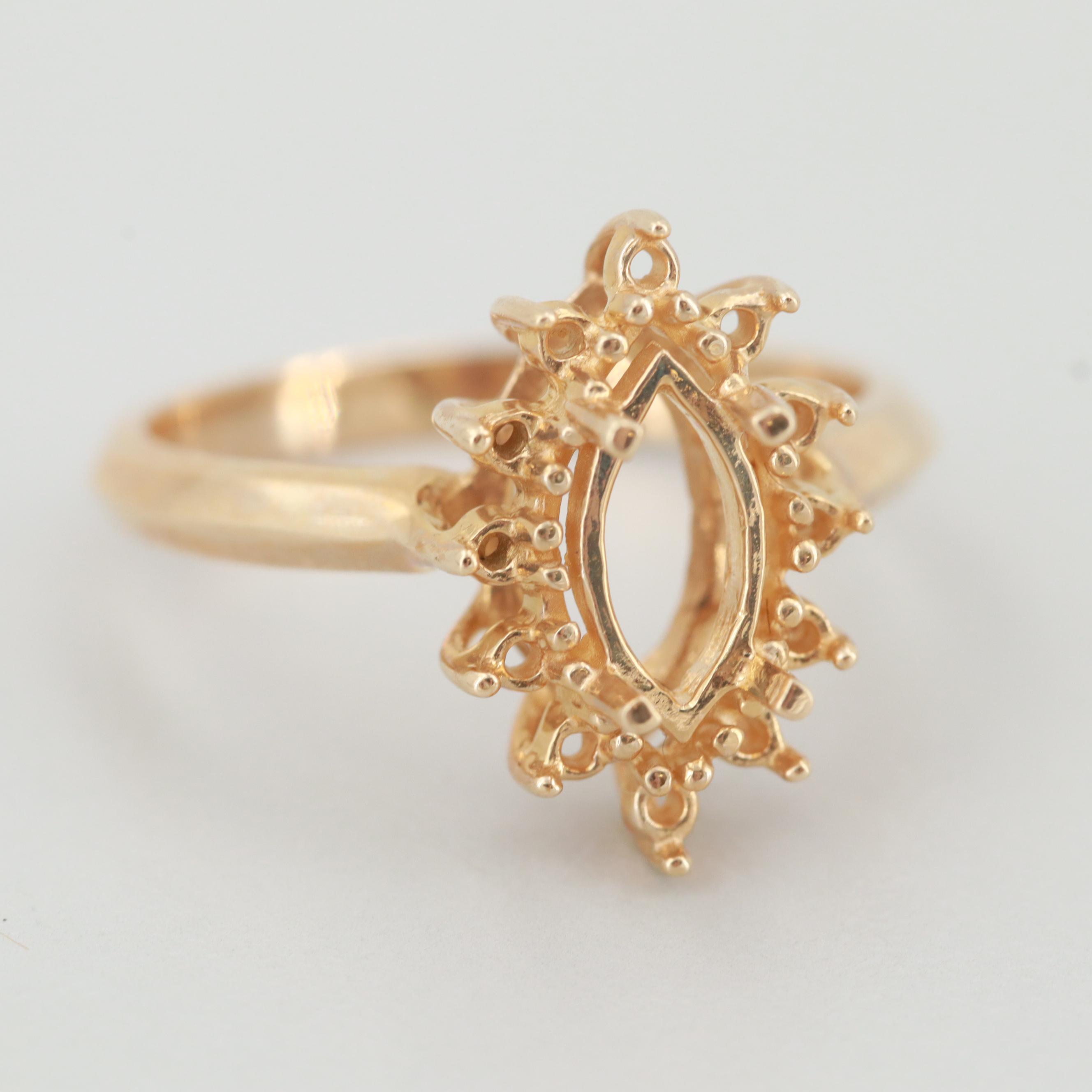 Pair of 14K Yellow Gold Ring Mountings