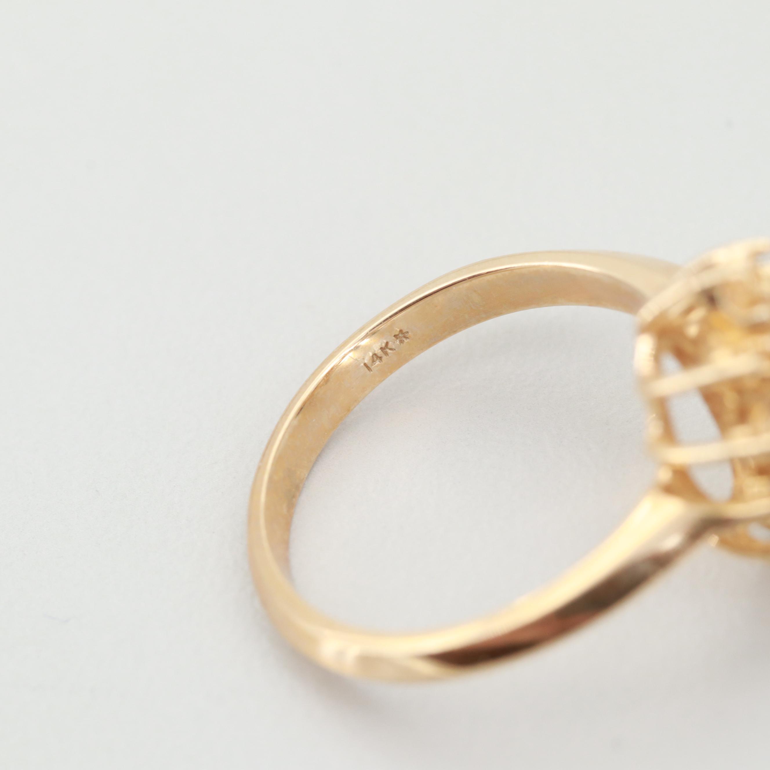 Pair of 14K Yellow Gold Ring Mountings