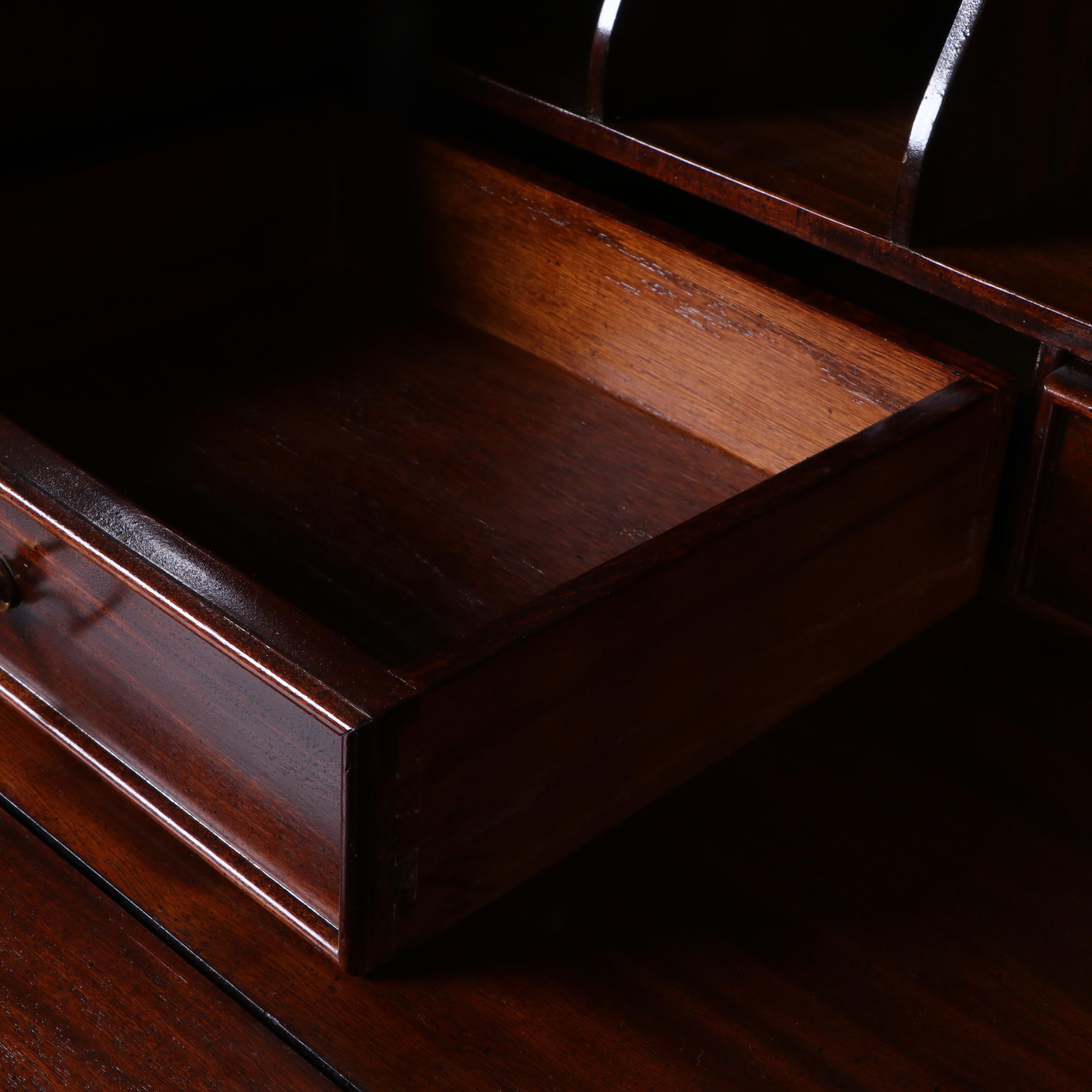 Century Furniture Mahogany Secretary Desk with Illuminated Hutch