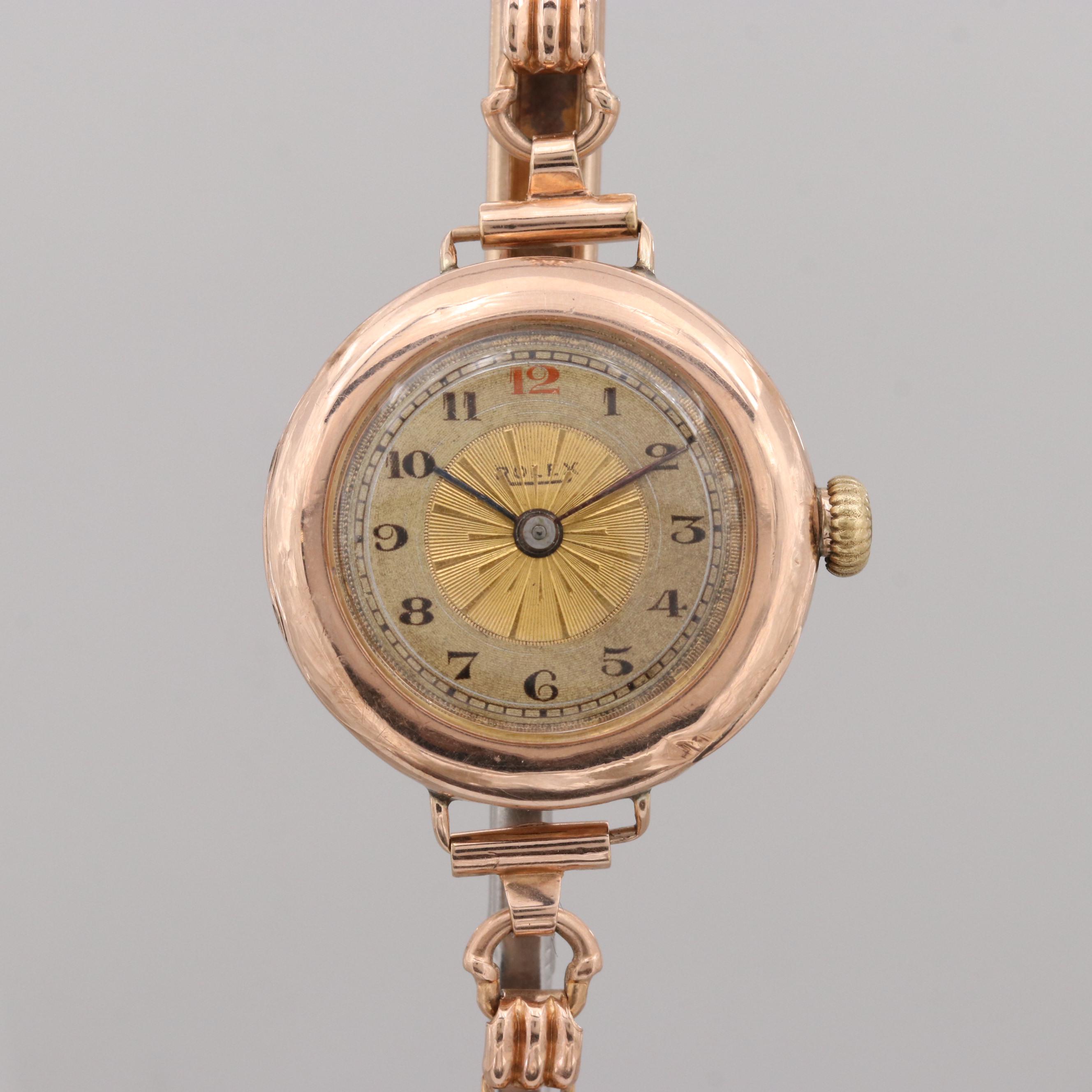 Rolex By Wilsdorf 9K Gold Watch, Early 1900s
