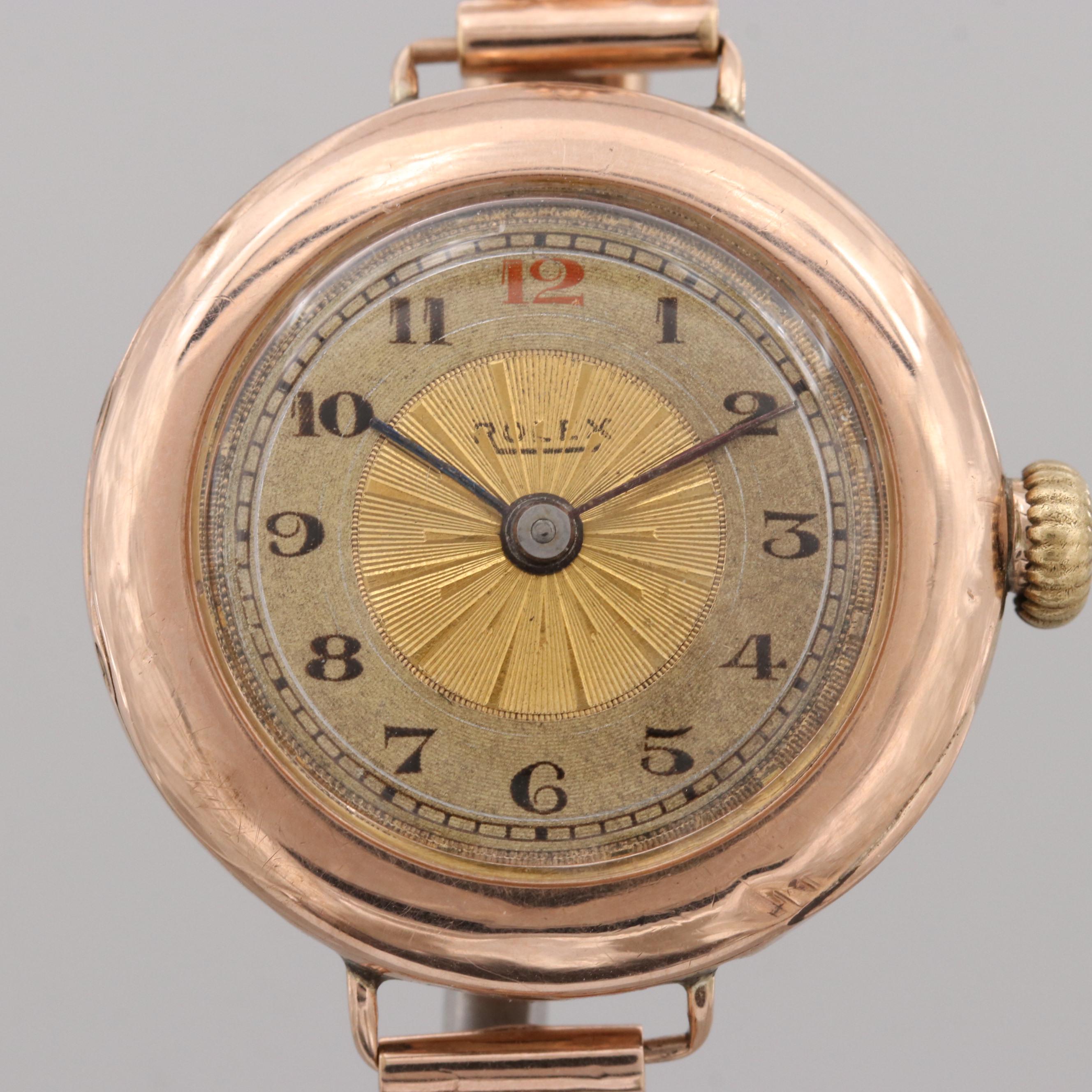 Rolex By Wilsdorf 9K Gold Watch, Early 1900s