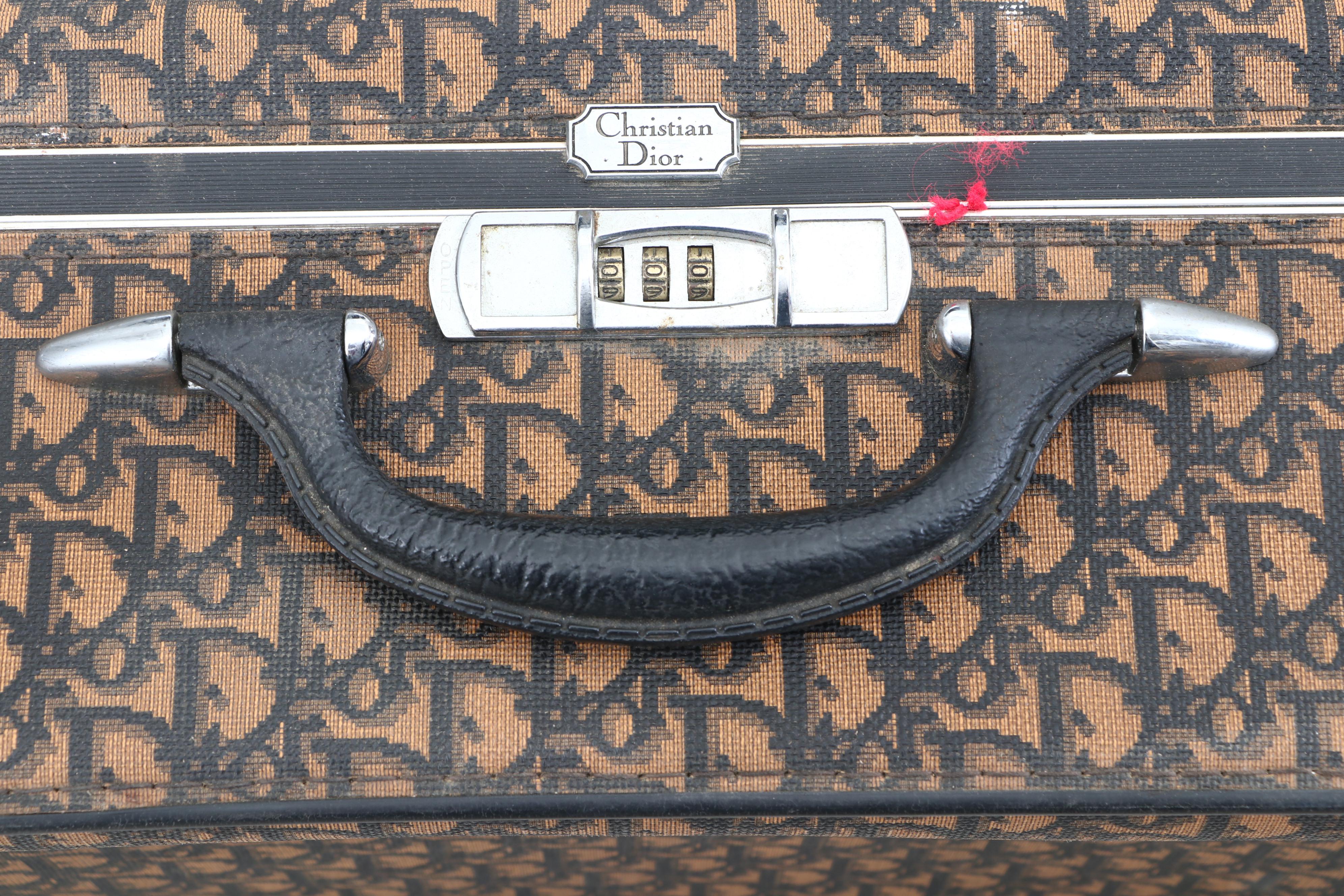Christian Dior Monogram Logo Suitcase, 1970s Vintage