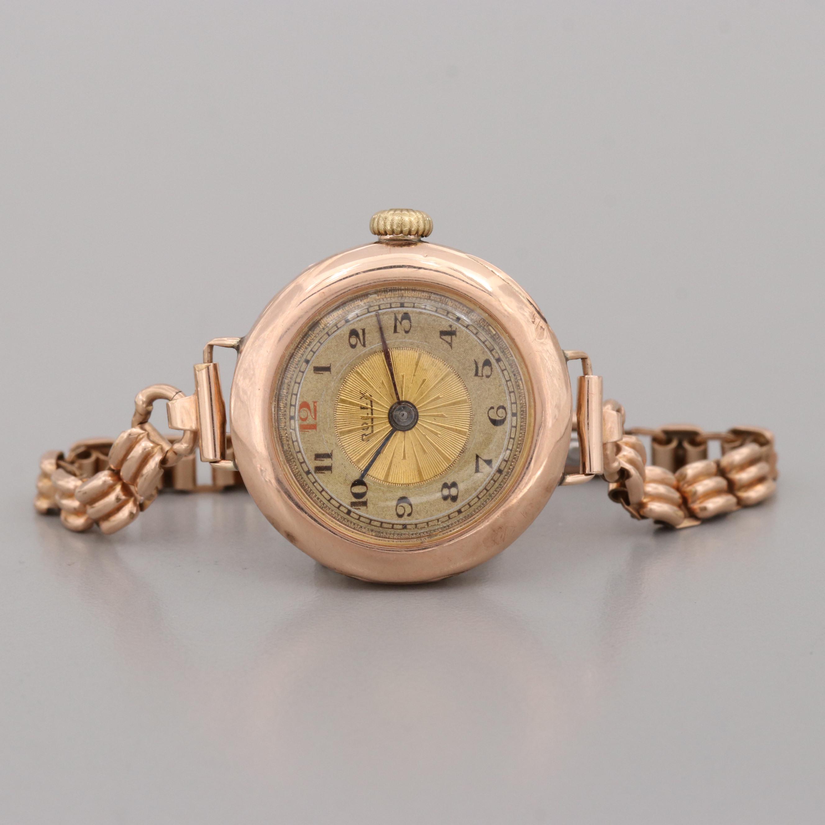 Rolex By Wilsdorf 9K Gold Watch, Early 1900s
