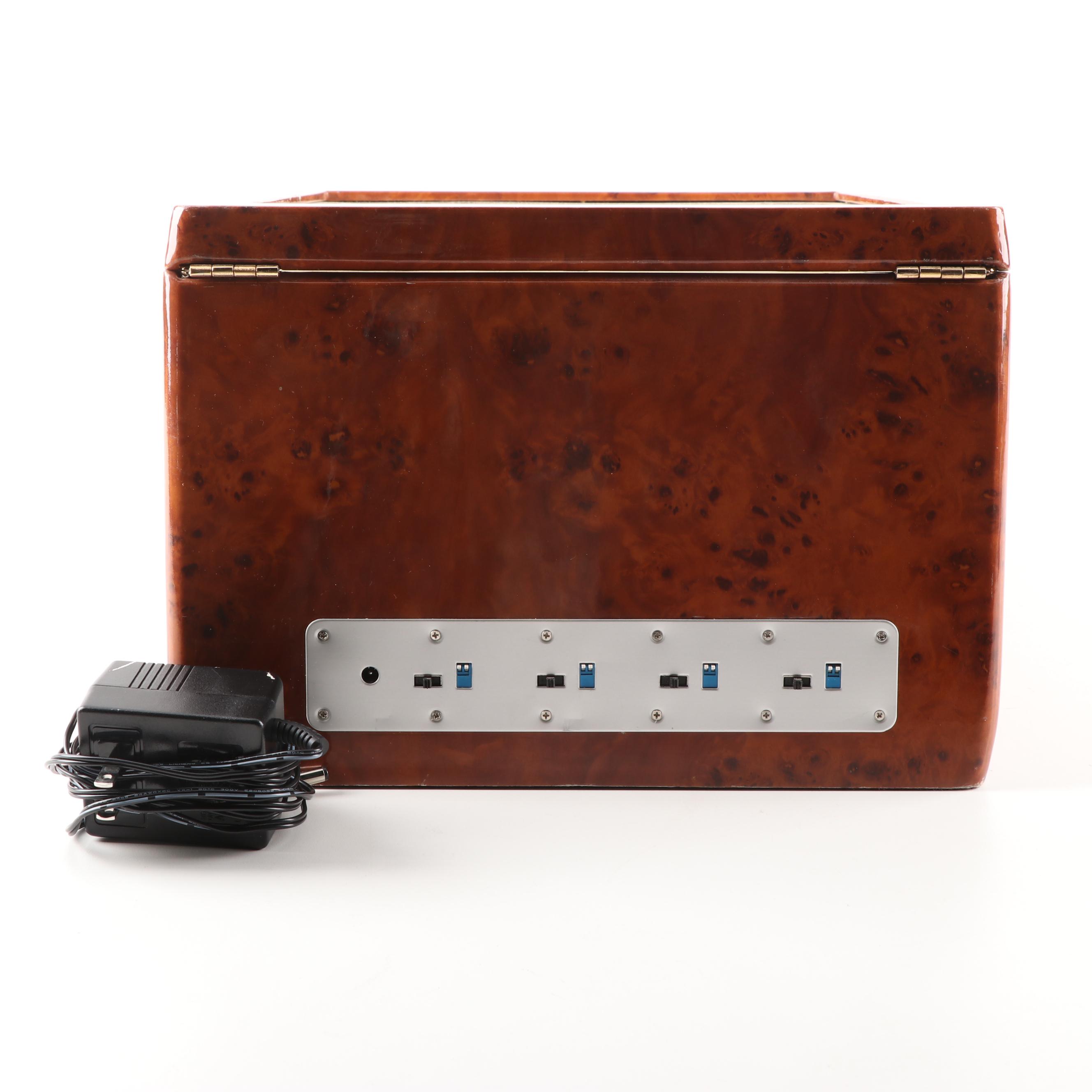 Steinhausen Executive Collection Burl Wood Quad Watch Winder Display