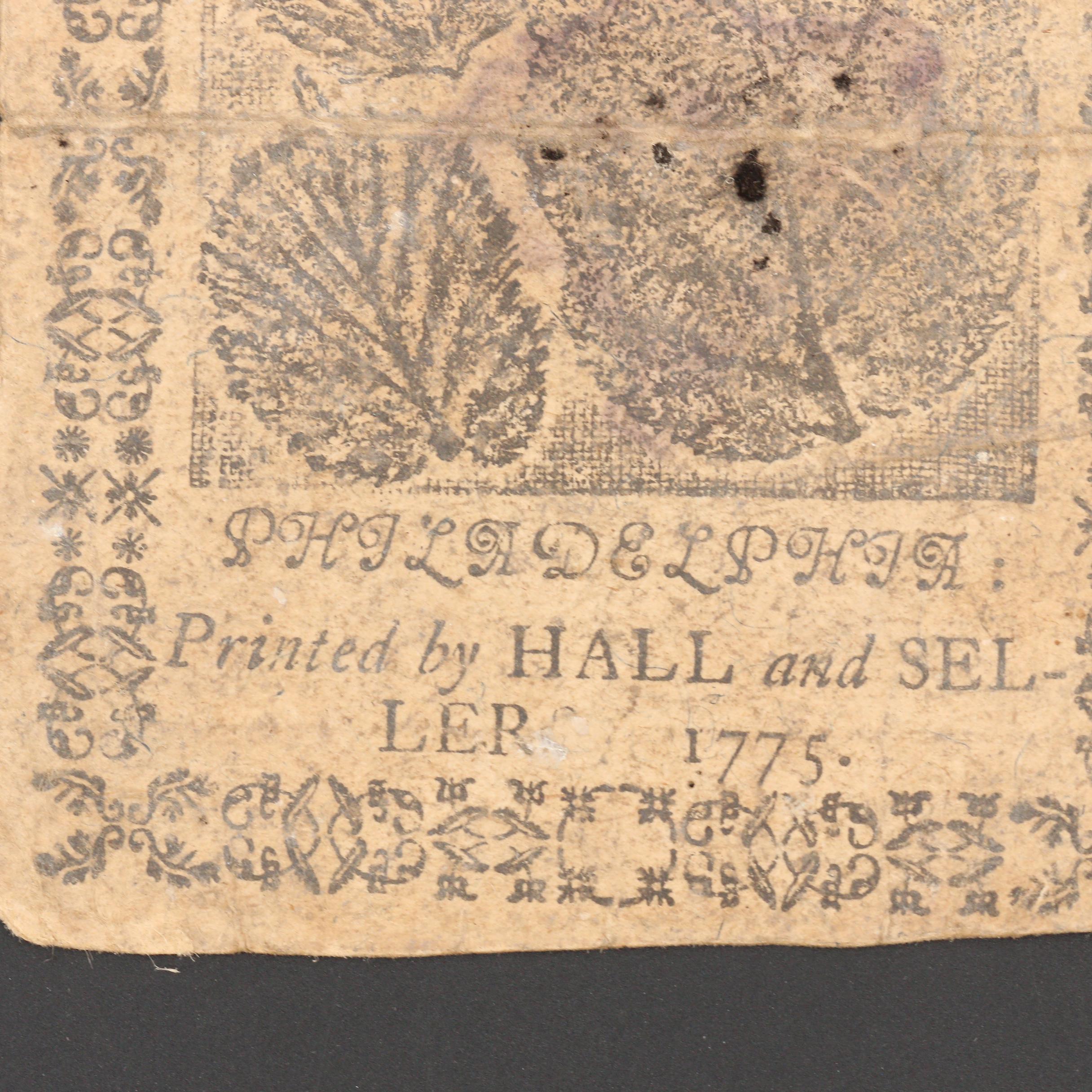 1775 Continental Currency $2 Note