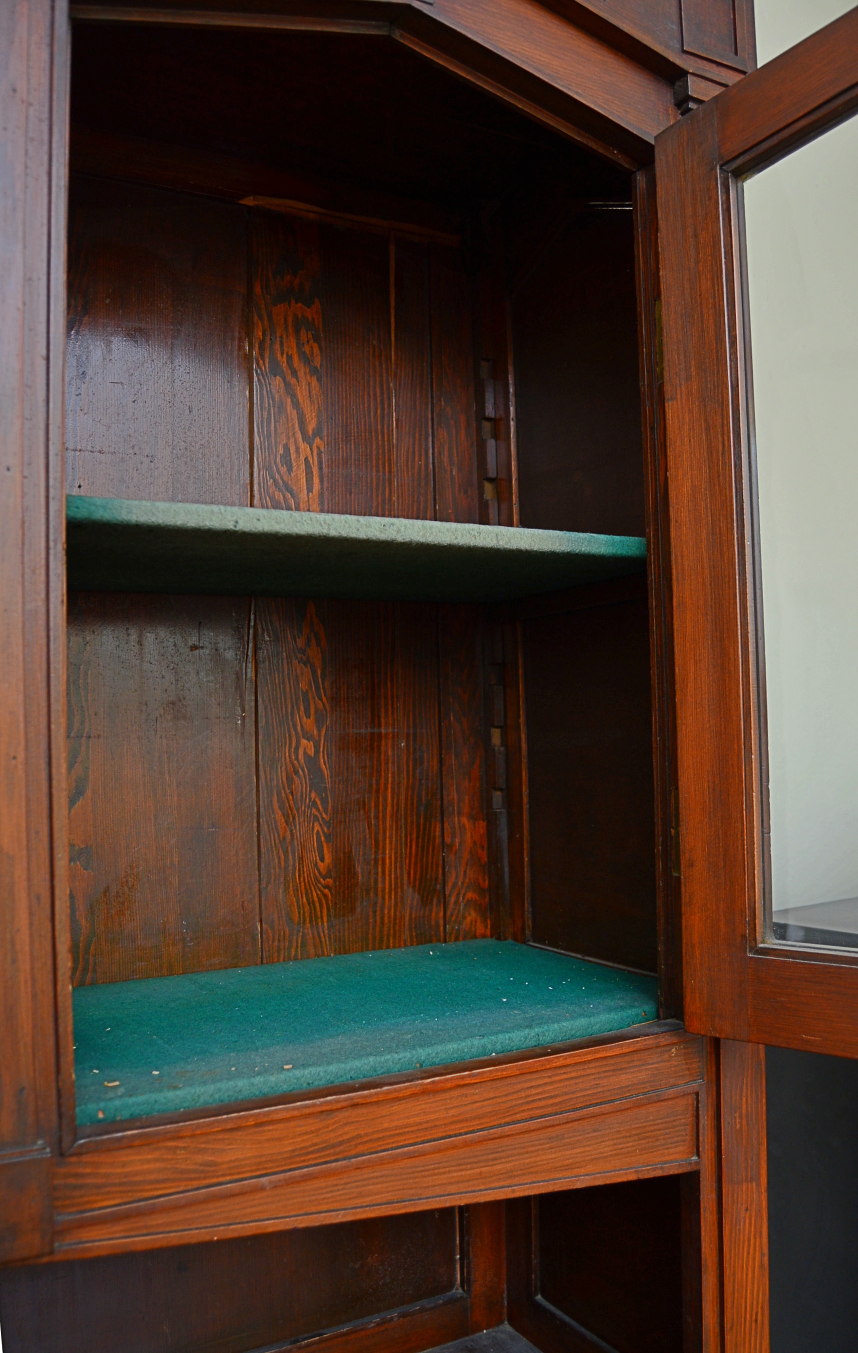 Yellow Pine Cabinet with Gabled Pediment, Late 19th Century