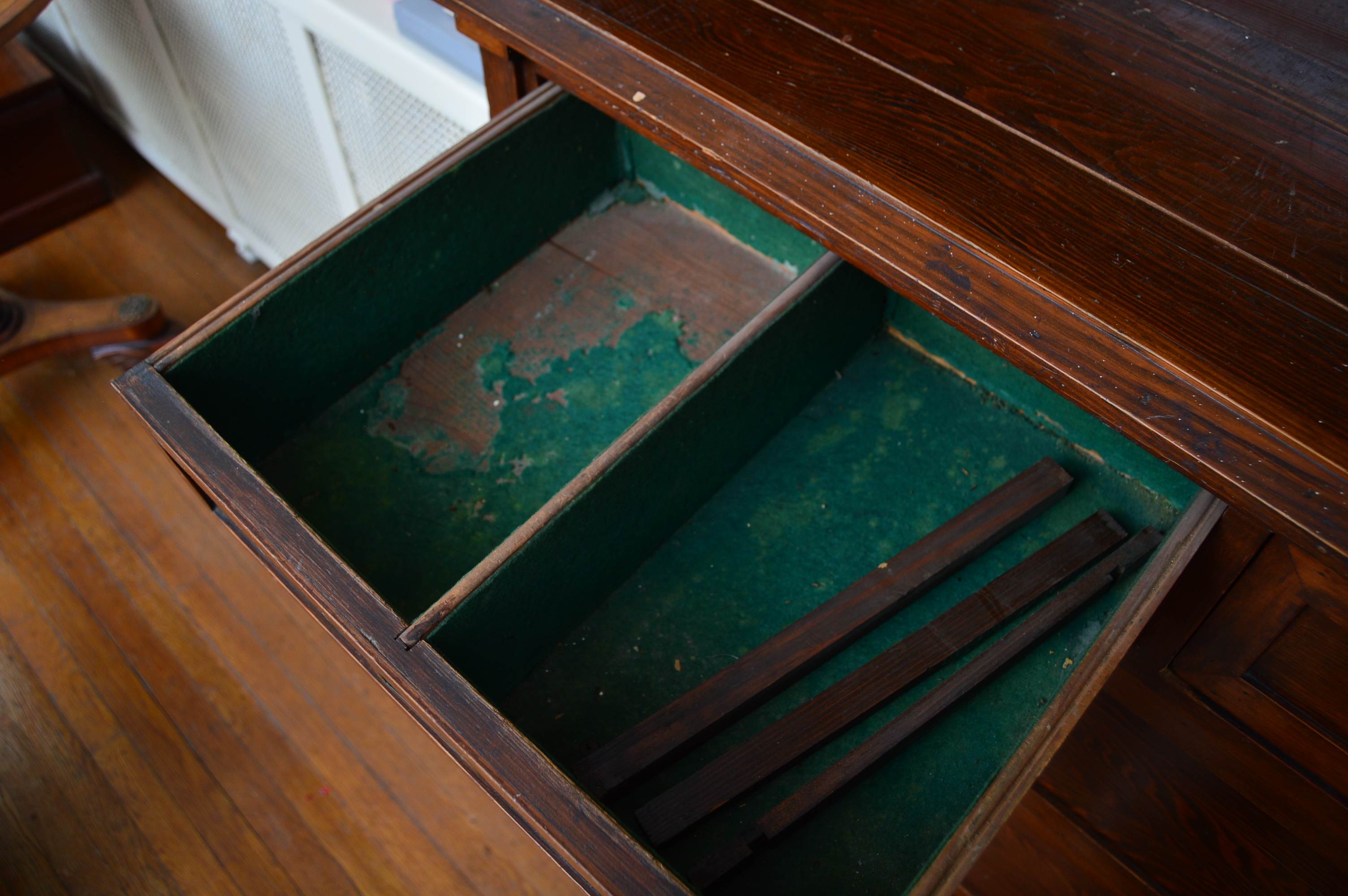 Yellow Pine Cabinet with Gabled Pediment, Late 19th Century