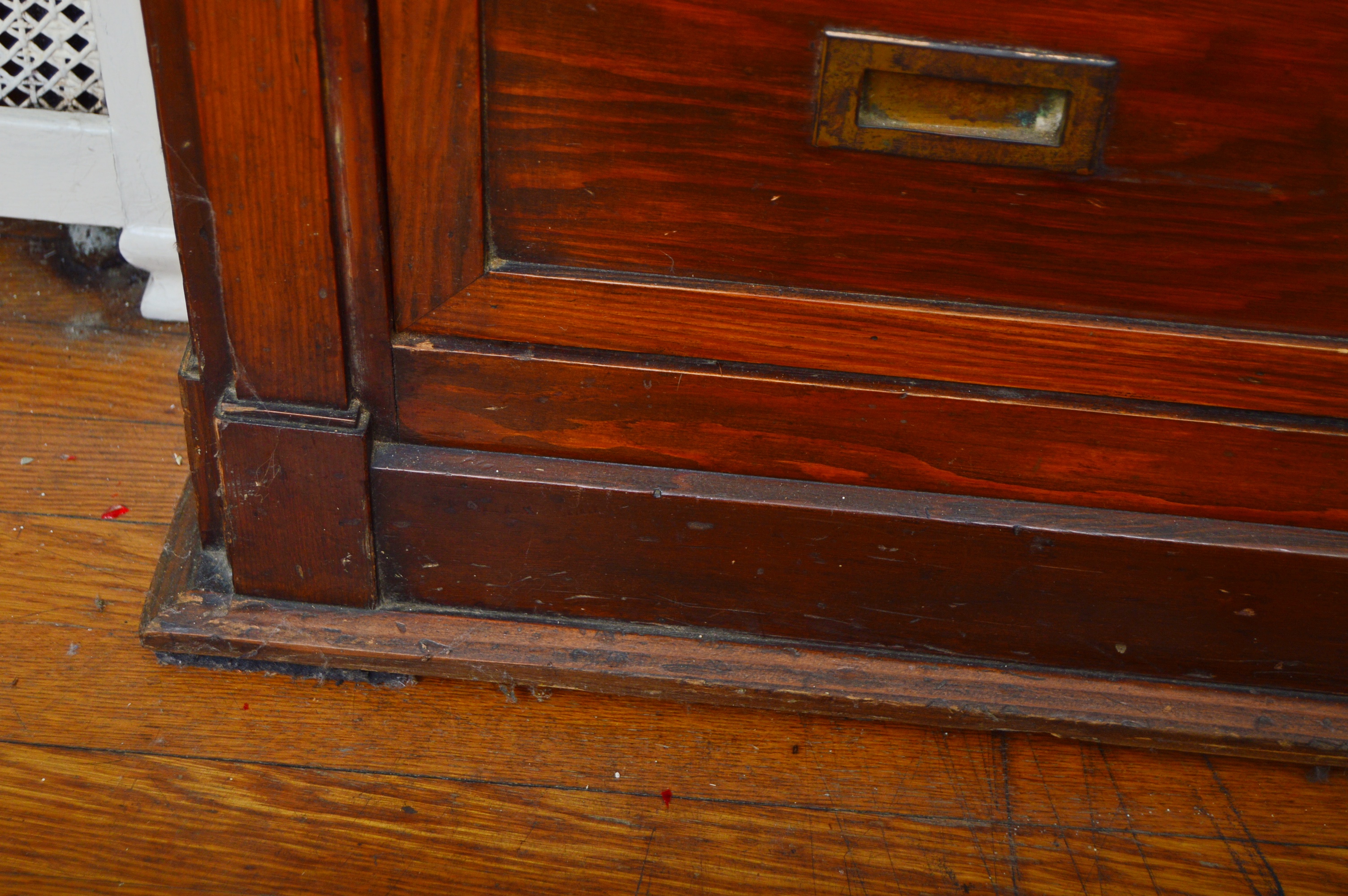 Yellow Pine Cabinet with Gabled Pediment, Late 19th Century