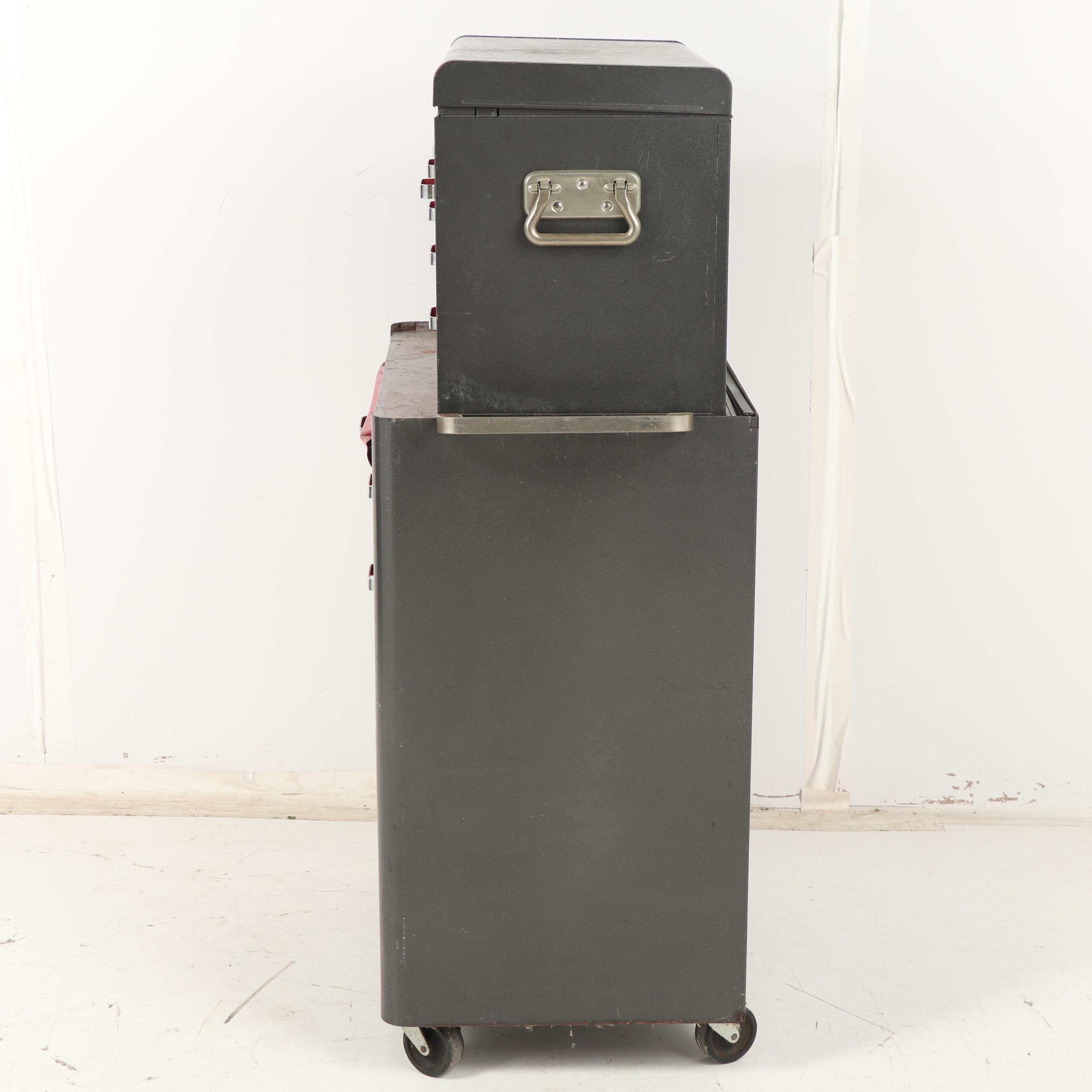 Two Montgomery Ward "Powr Kraft" Tool Chests with Assorted Tools