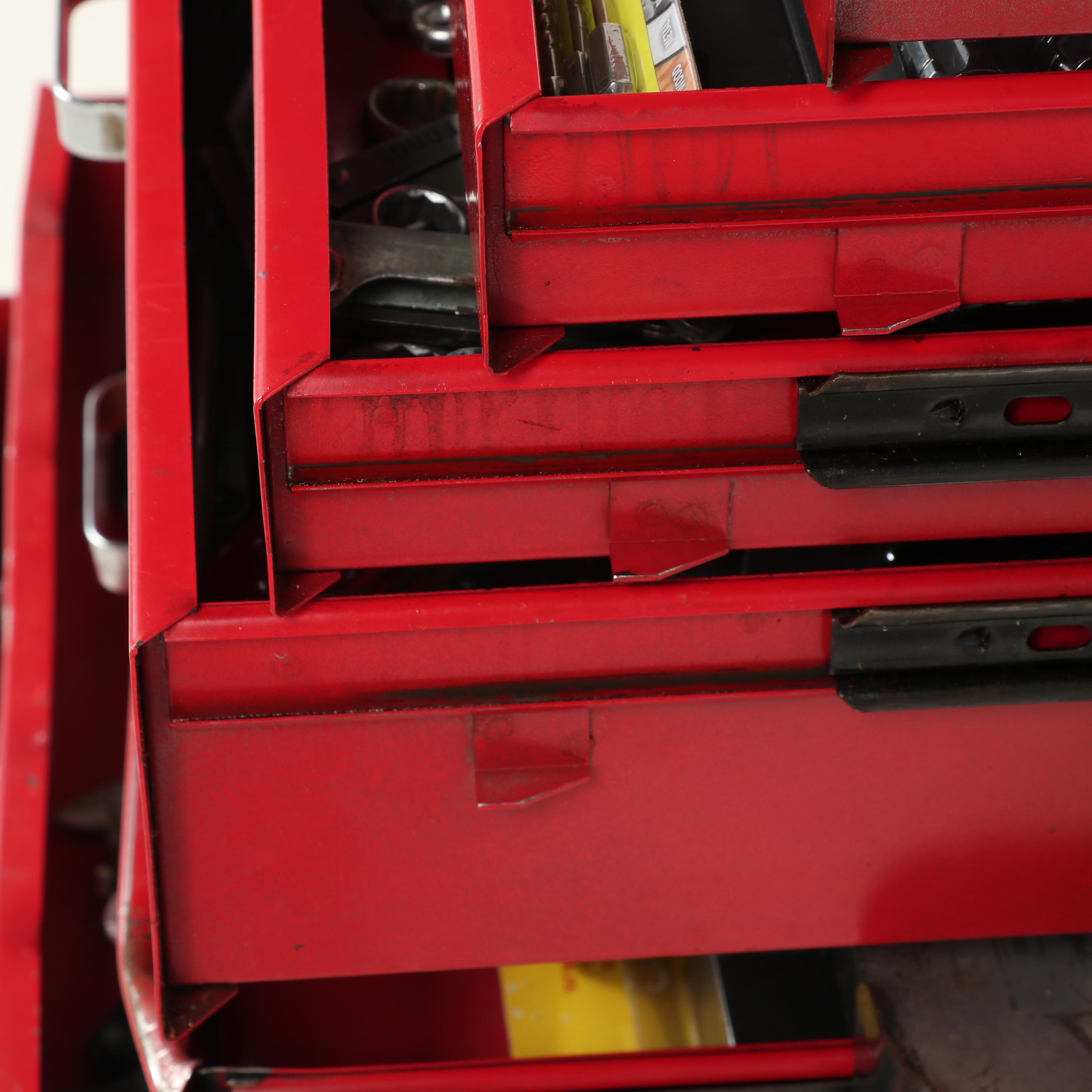 Two Montgomery Ward "Powr Kraft" Tool Chests with Assorted Tools