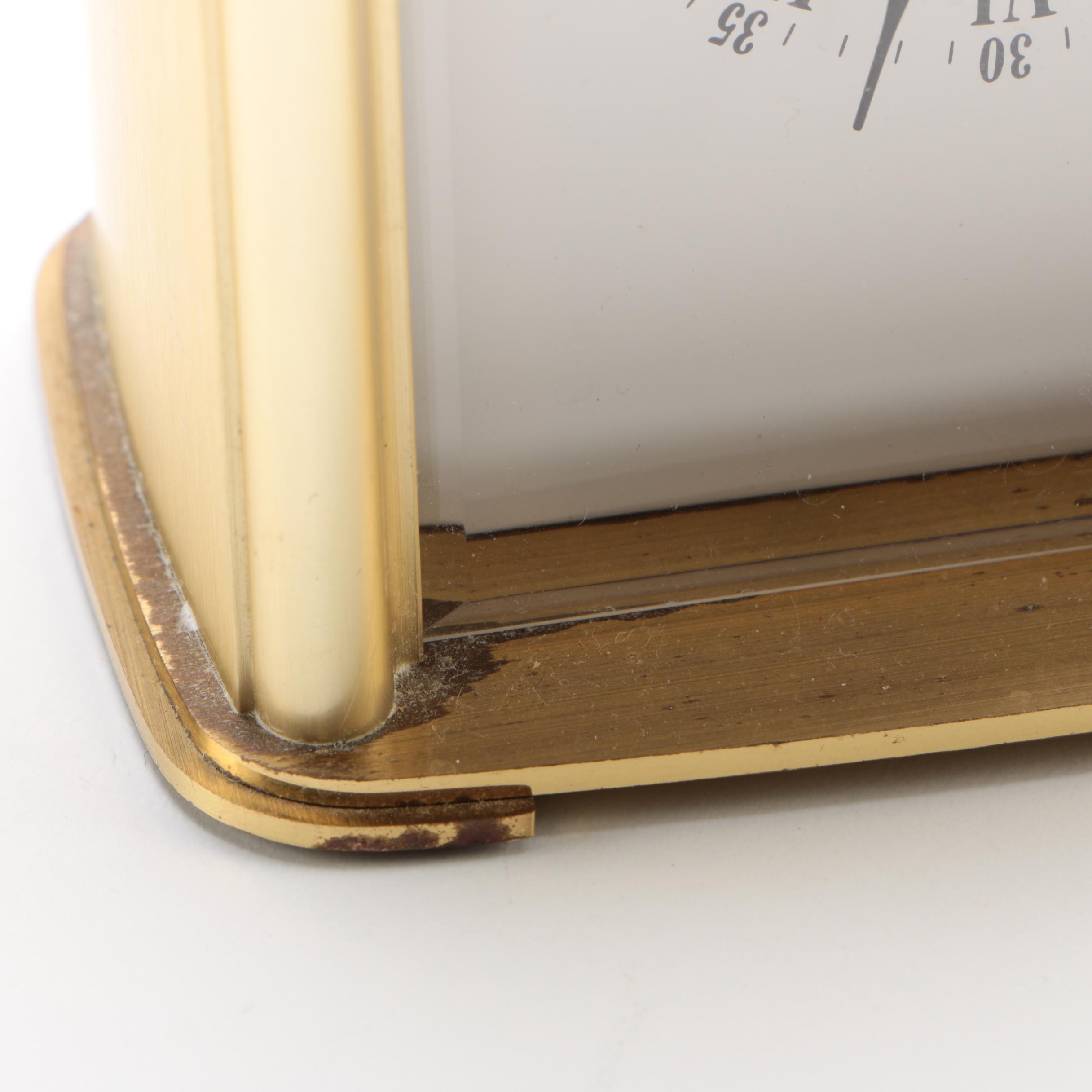 Tiffany & Co. Portfolio Gold Tone Metal Desk Clock, 1996
