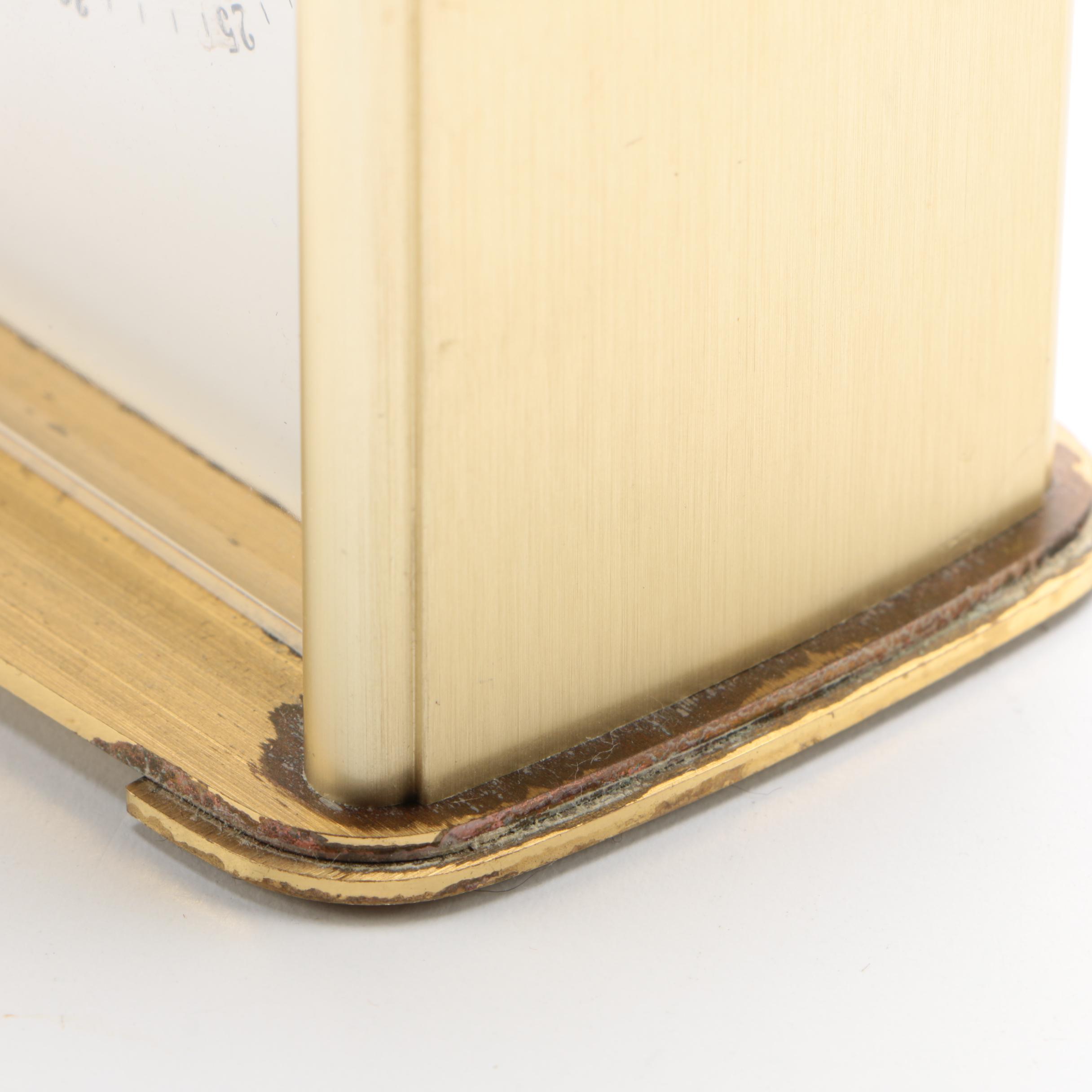 Tiffany & Co. Portfolio Gold Tone Metal Desk Clock, 1996