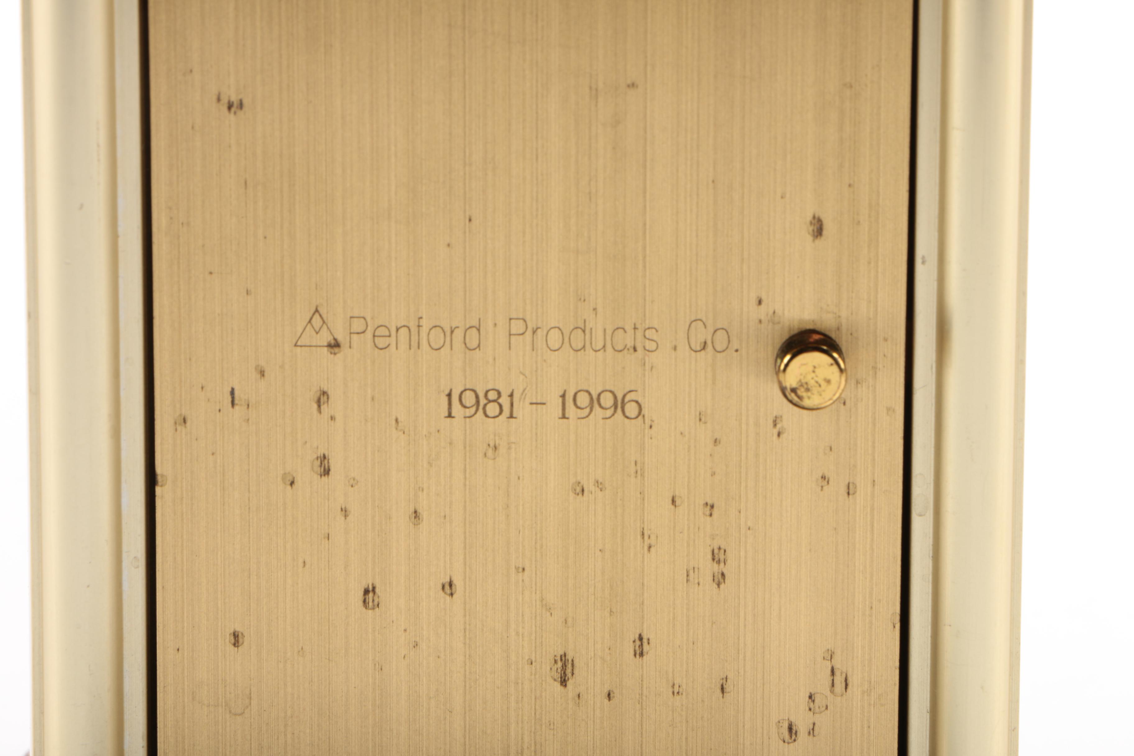 Tiffany & Co. Portfolio Gold Tone Metal Desk Clock, 1996