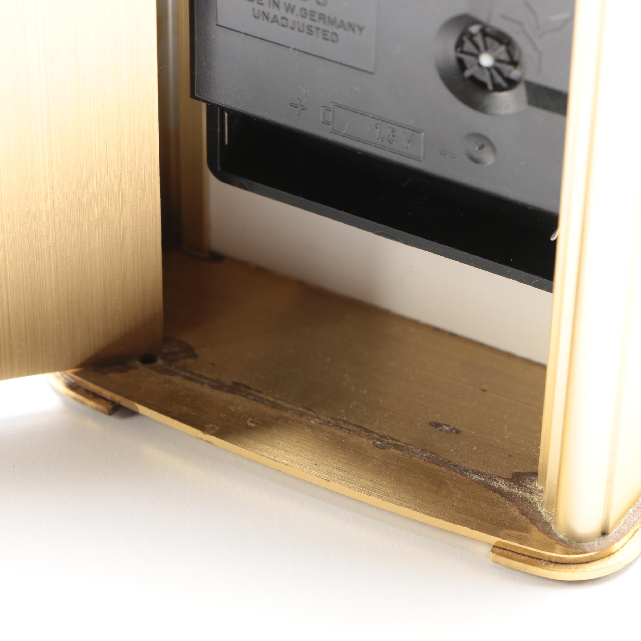 Tiffany & Co. Portfolio Gold Tone Metal Desk Clock, 1996