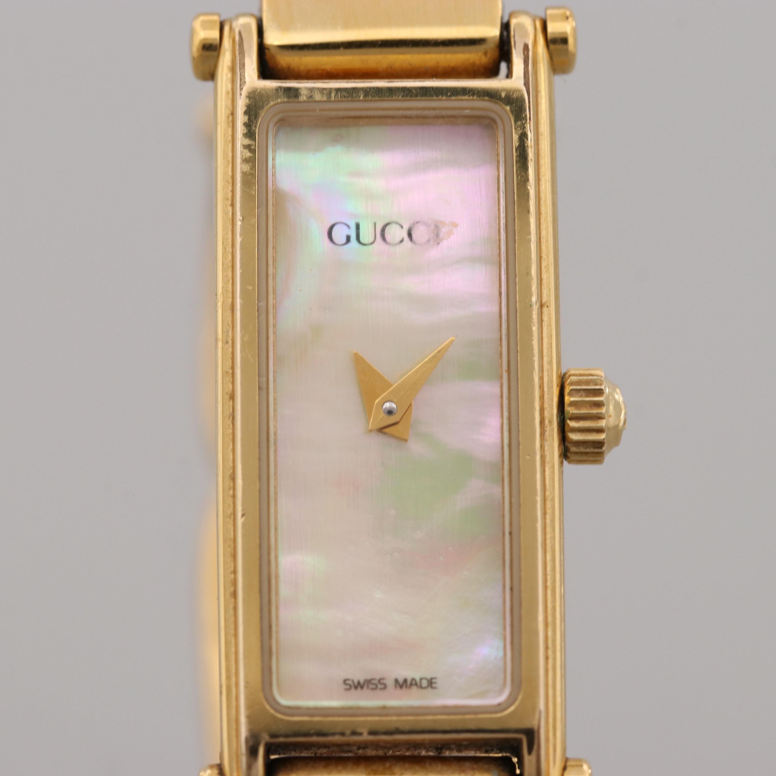 Gucci 1500L Stainless Steel Watch With Mother of Pearl Dial